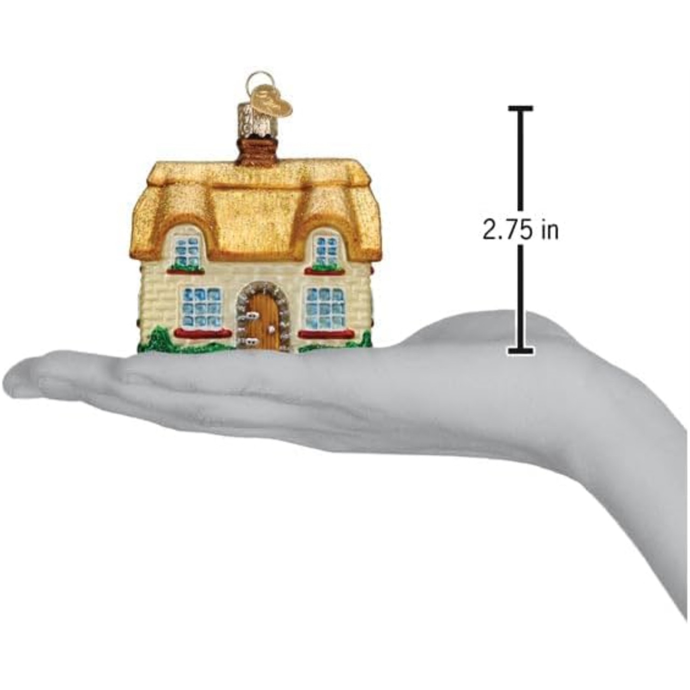 Old World Christmas Blown Glass Ornament for Christmas Tree, English Cottage (with OWC Gift Box)