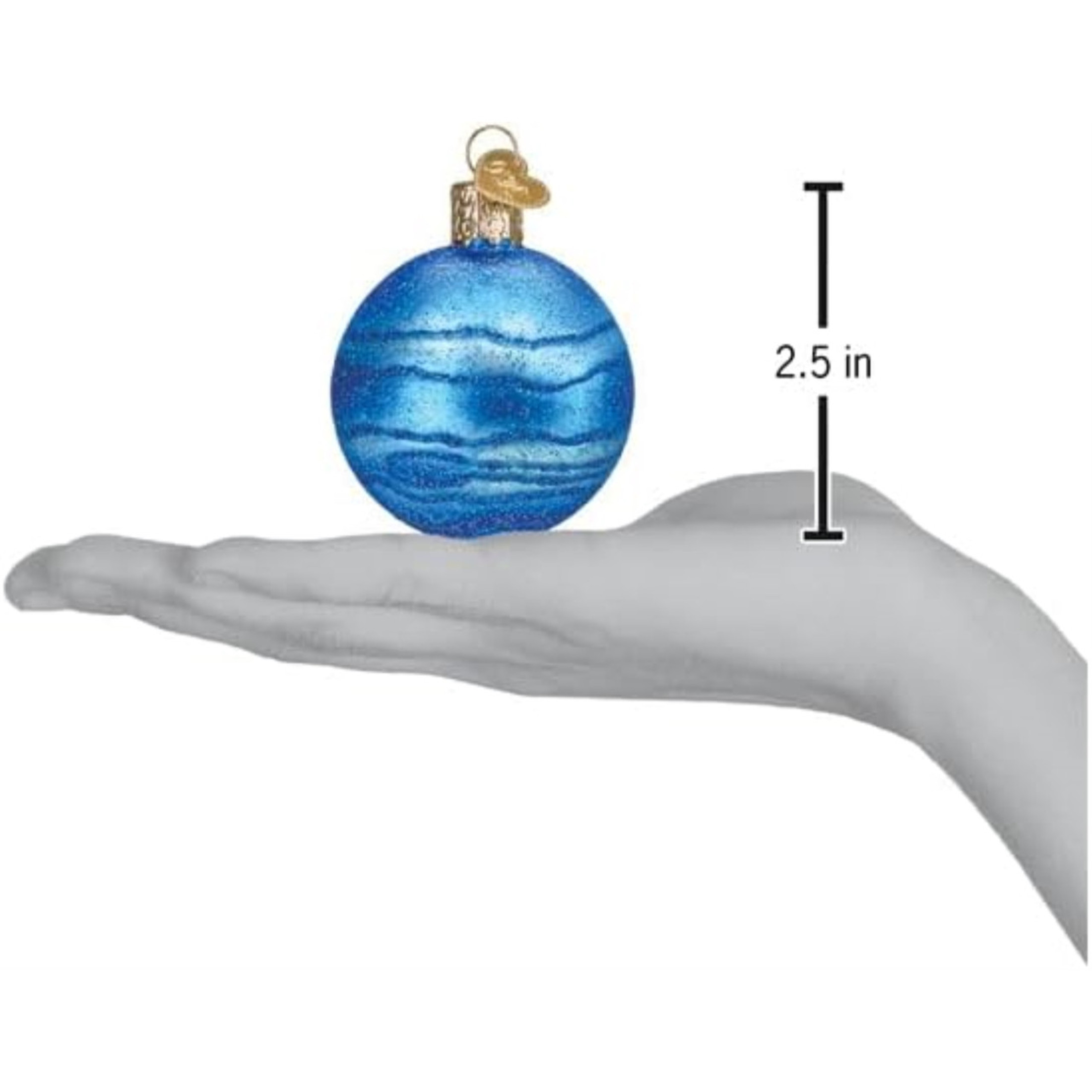 Old World Christmas Blown Glass Ornament for Christmas Tree, Planet Neptune (with OWC Gift Box)