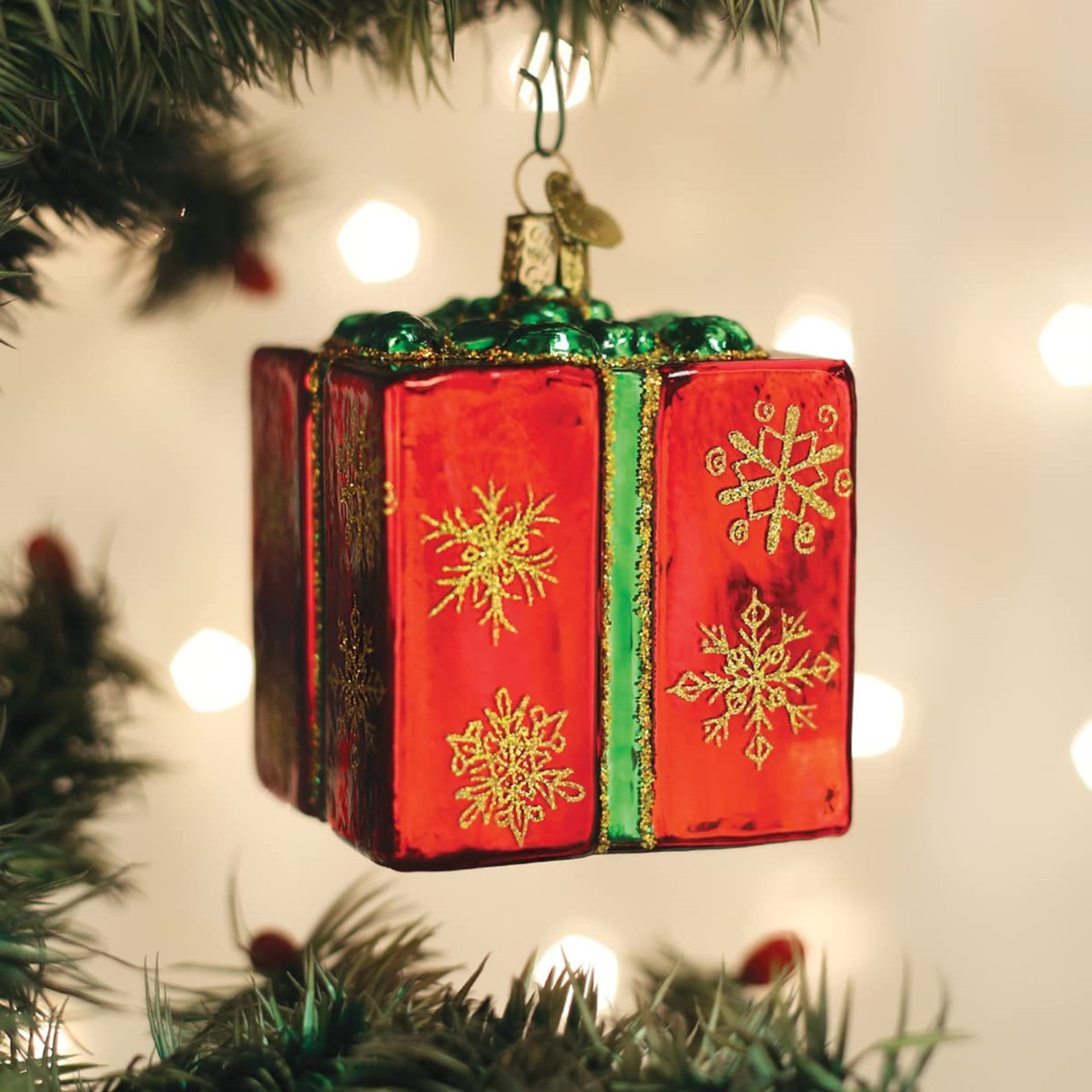 Old World Christmas Glass Blown Ornament, Red Gift Box, 3.25" (With OWC Gift Box)