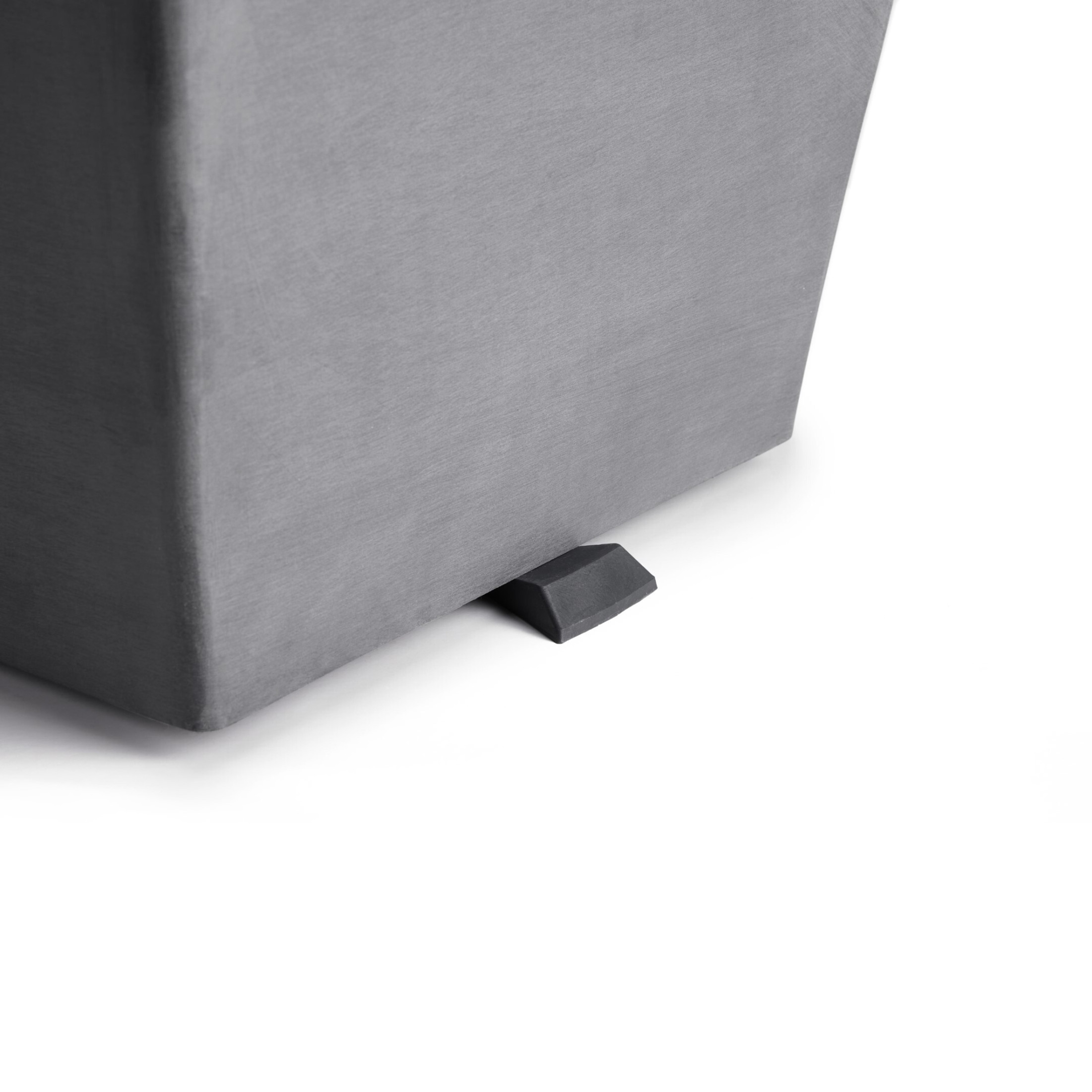 Ecopots Paris Durable Indoor/Outdoor Modern Rectangular Recycled Plastic Planter with Attached Wheels, Dark Grey, 33.5"