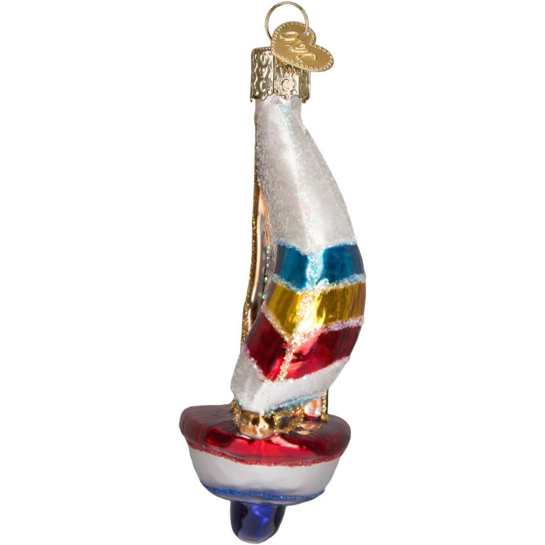 Old World Christmas Glass Blown Ornament, Sailboat (With OWC Gift Box)