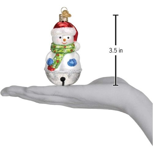 Old World Christmas Blown Glass Ornament for Christmas Tree, Jingle Bell Snowman
