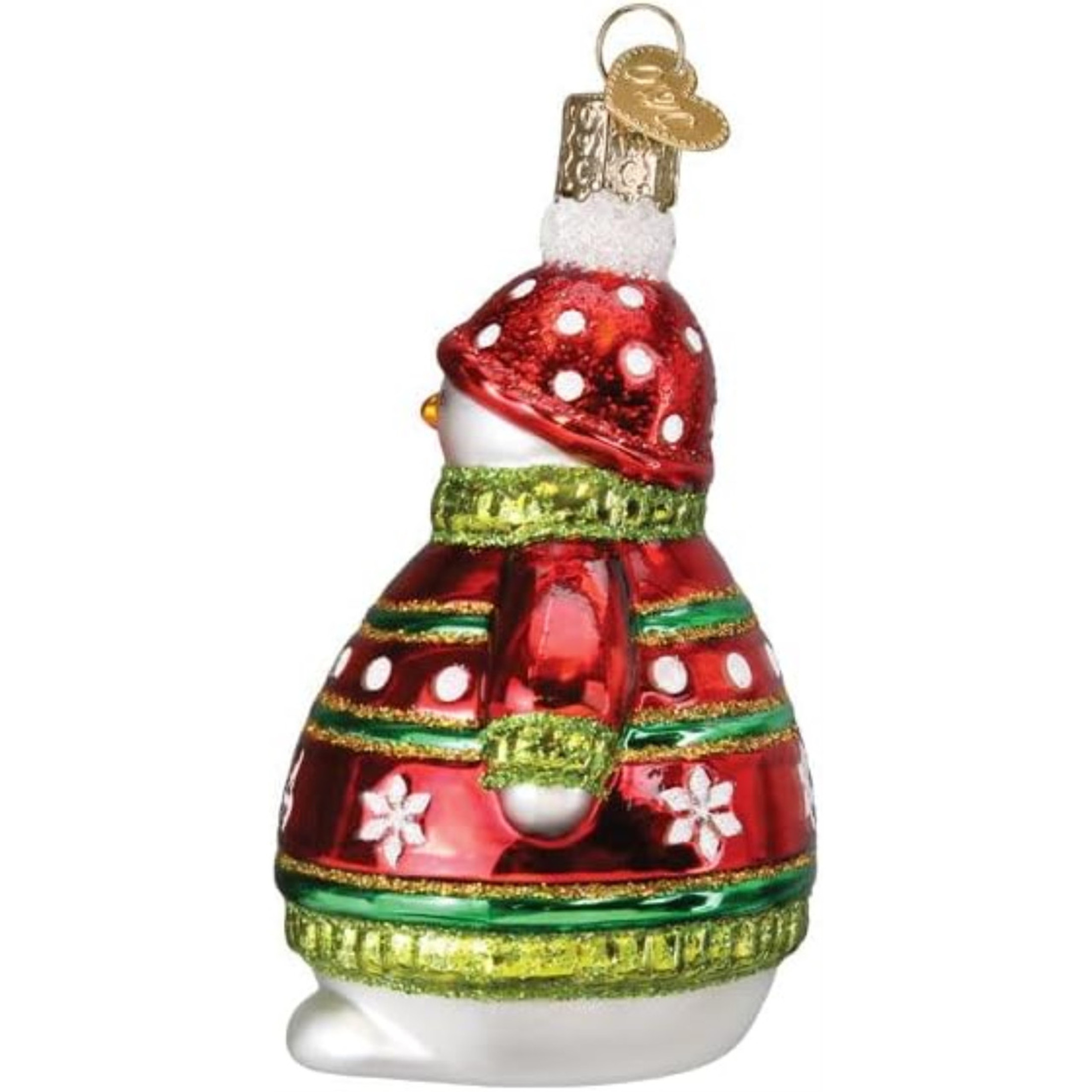Old World Christmas Blown Glass Ornament for Christmas Tree, 2024 Snowman (with OWC Gift Box)