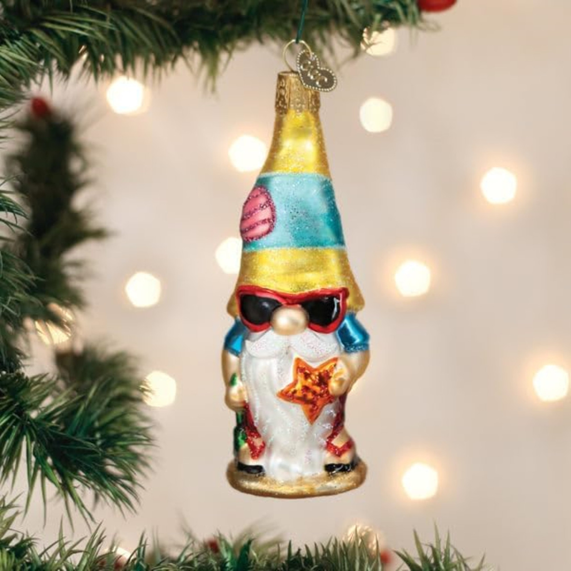 Old World Christmas Blown Glass Ornament for Christmas Tree, Seaside Gnome (with OWC Gift Box)