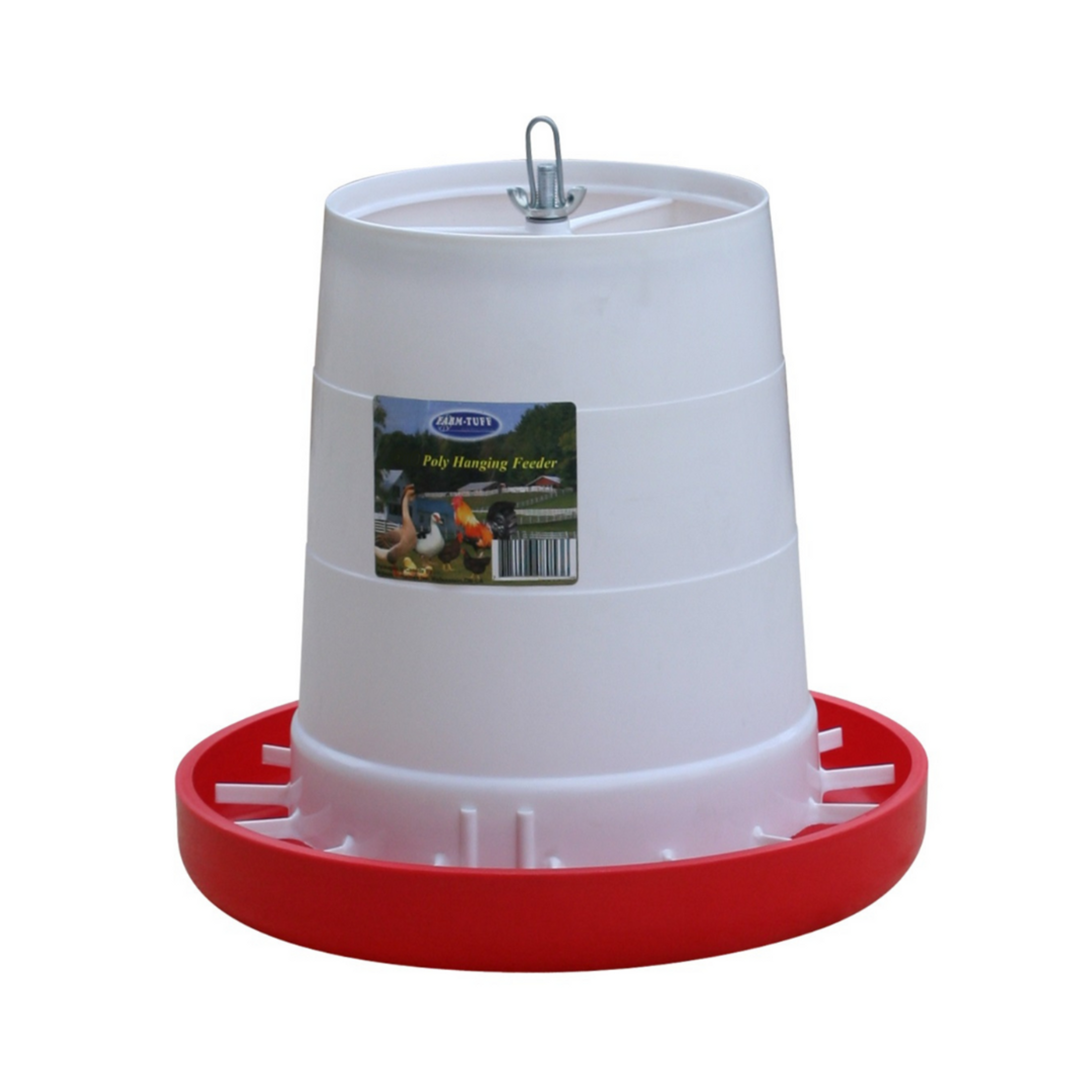 Farm Tuff Durable Outdoor Hanging Plastic Automatic Poultry Feeder with Customizable Flow Rates for Chickens