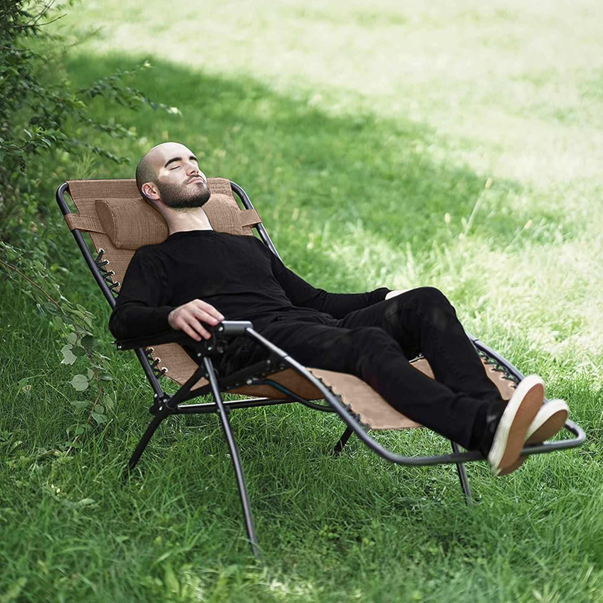 Four Seasons XL Outdoor Zero Gravity Steel Chair with Cup Holder