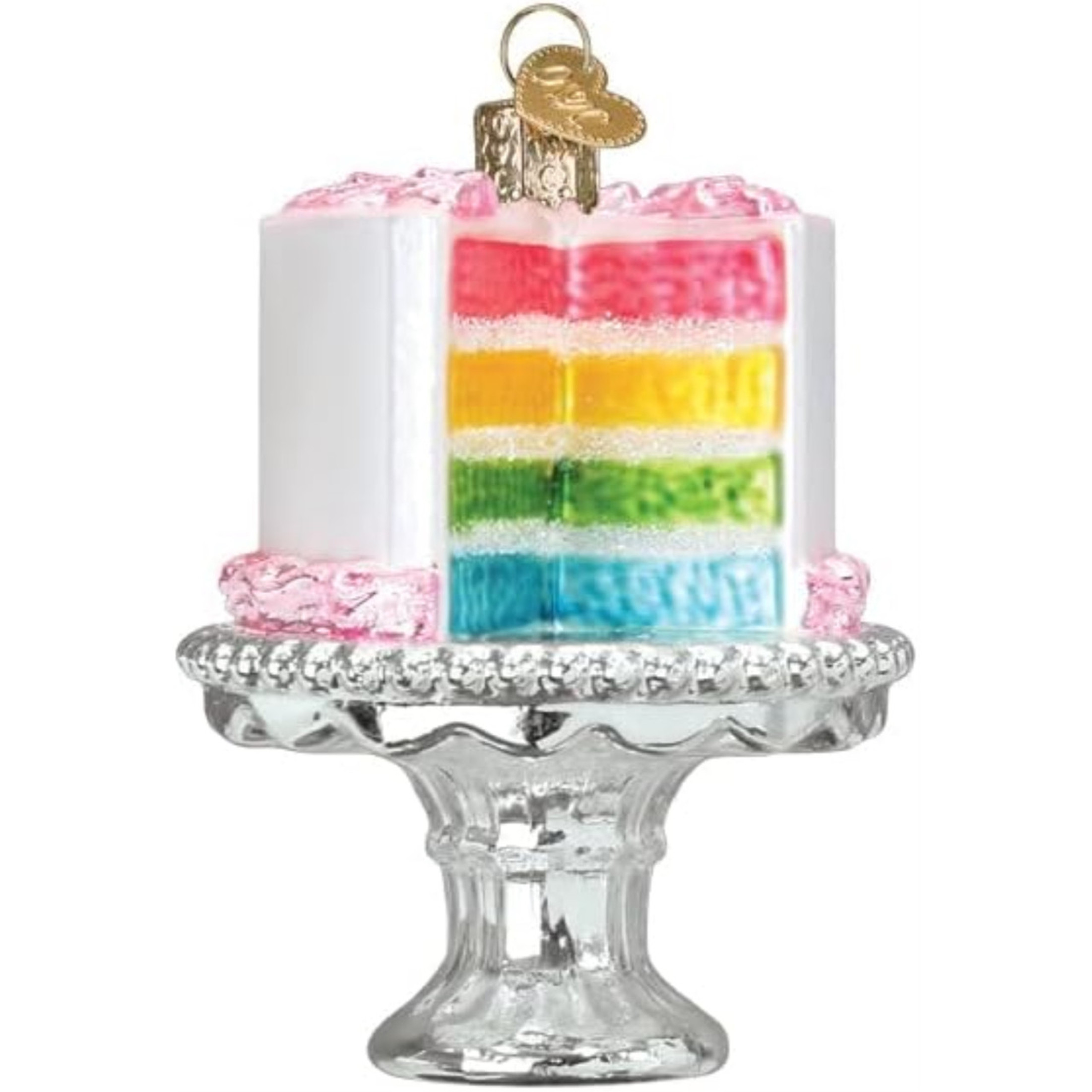 Old World Christmas Blown Glass Ornament for Christmas Tree, Cake On Stand (with OWC Gift Box)