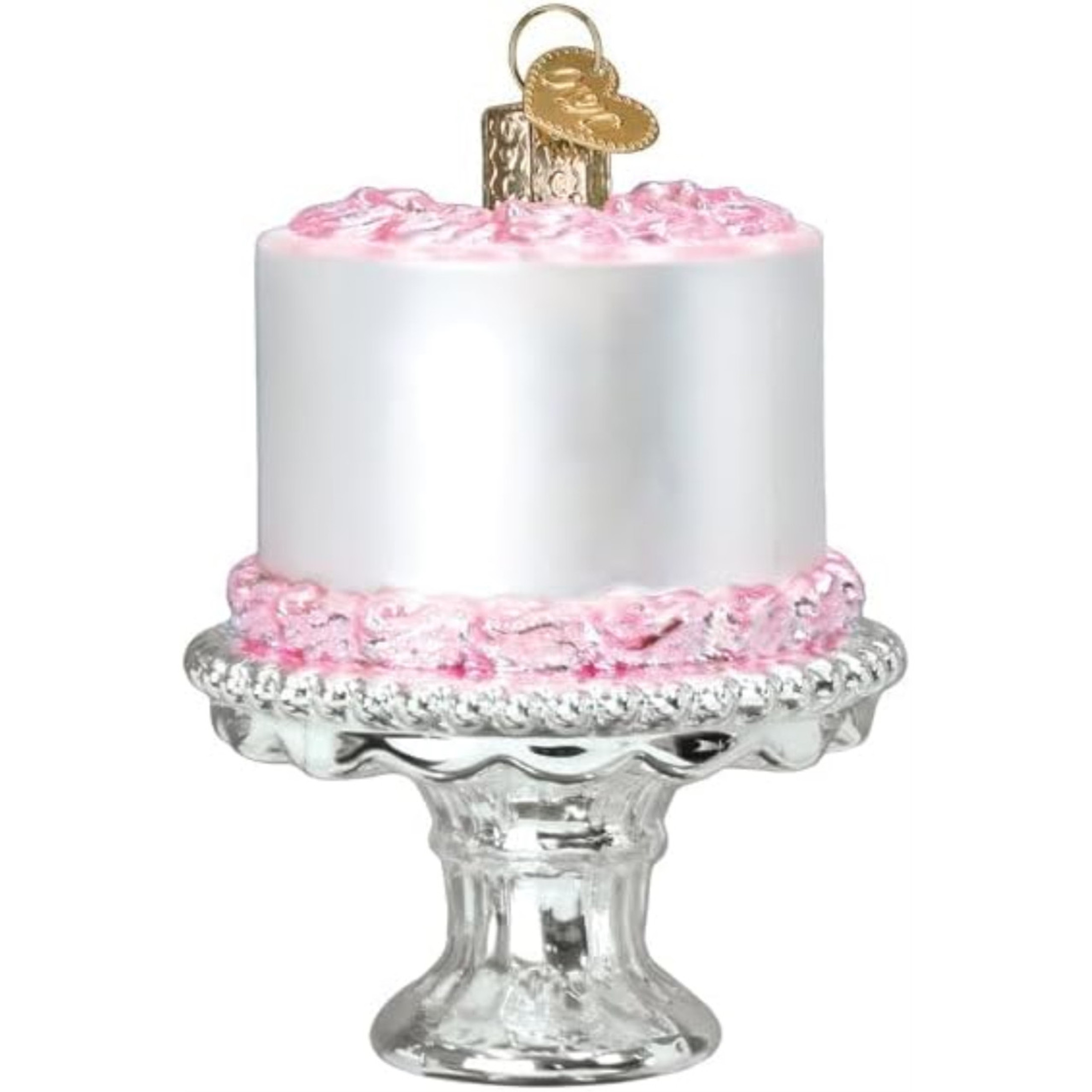 Old World Christmas Blown Glass Ornament for Christmas Tree, Cake On Stand (with OWC Gift Box)