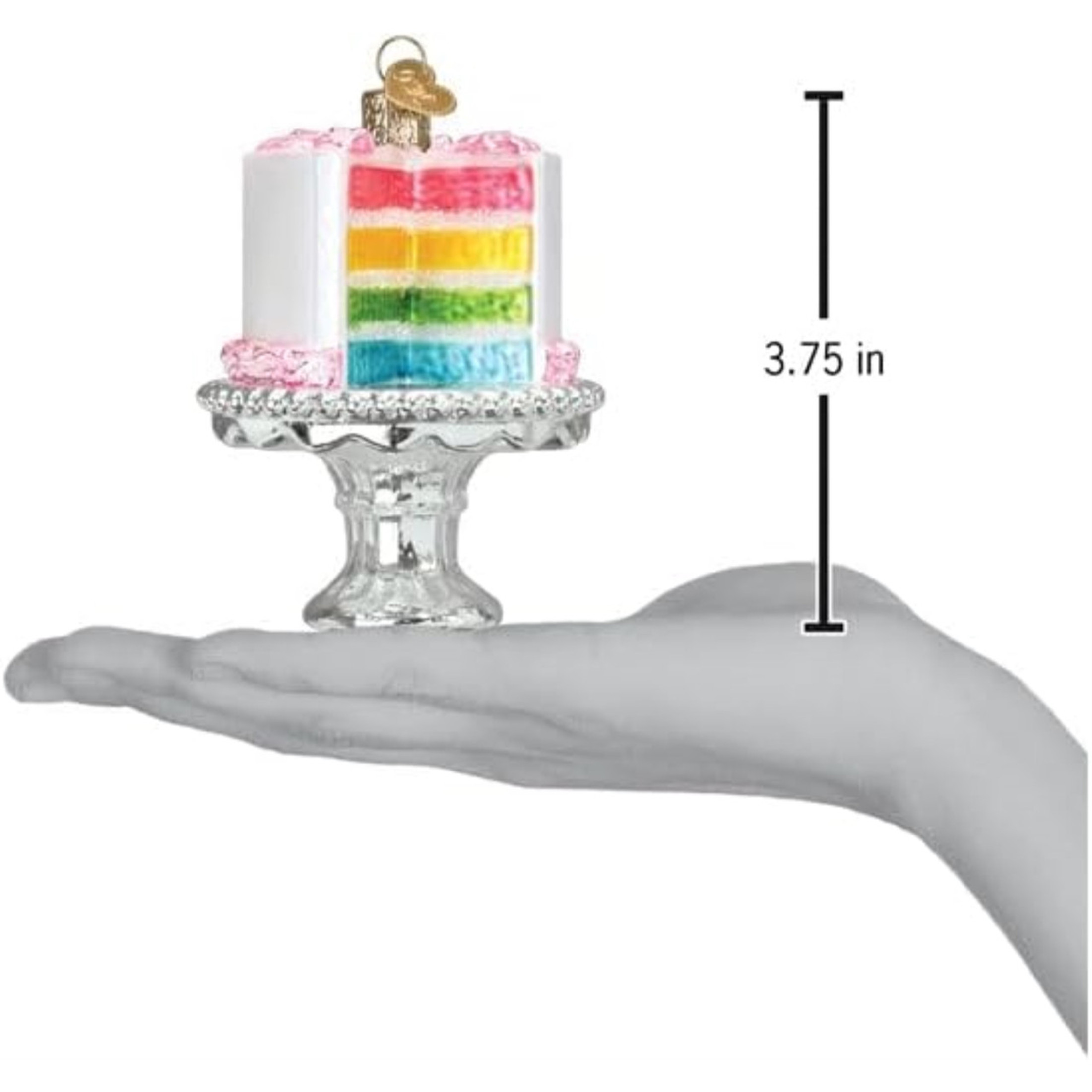 Old World Christmas Blown Glass Ornament for Christmas Tree, Cake On Stand (with OWC Gift Box)
