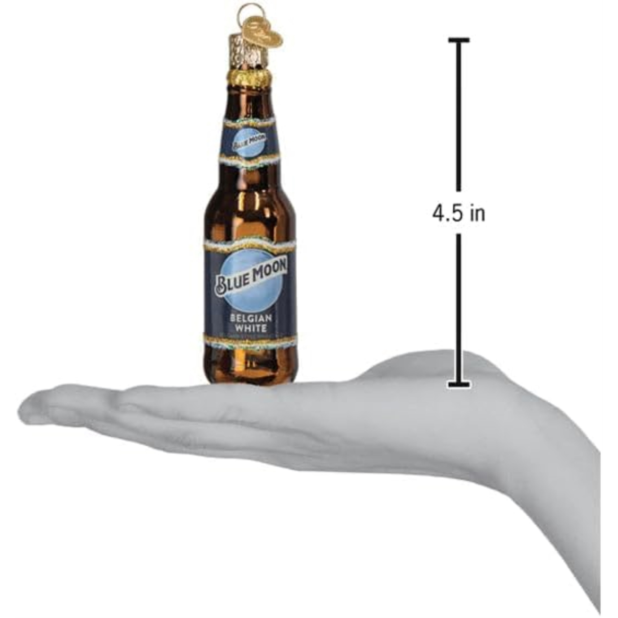 Old World Christmas Blown Glass Ornament for Christmas Tree, Blue Moon Bottle