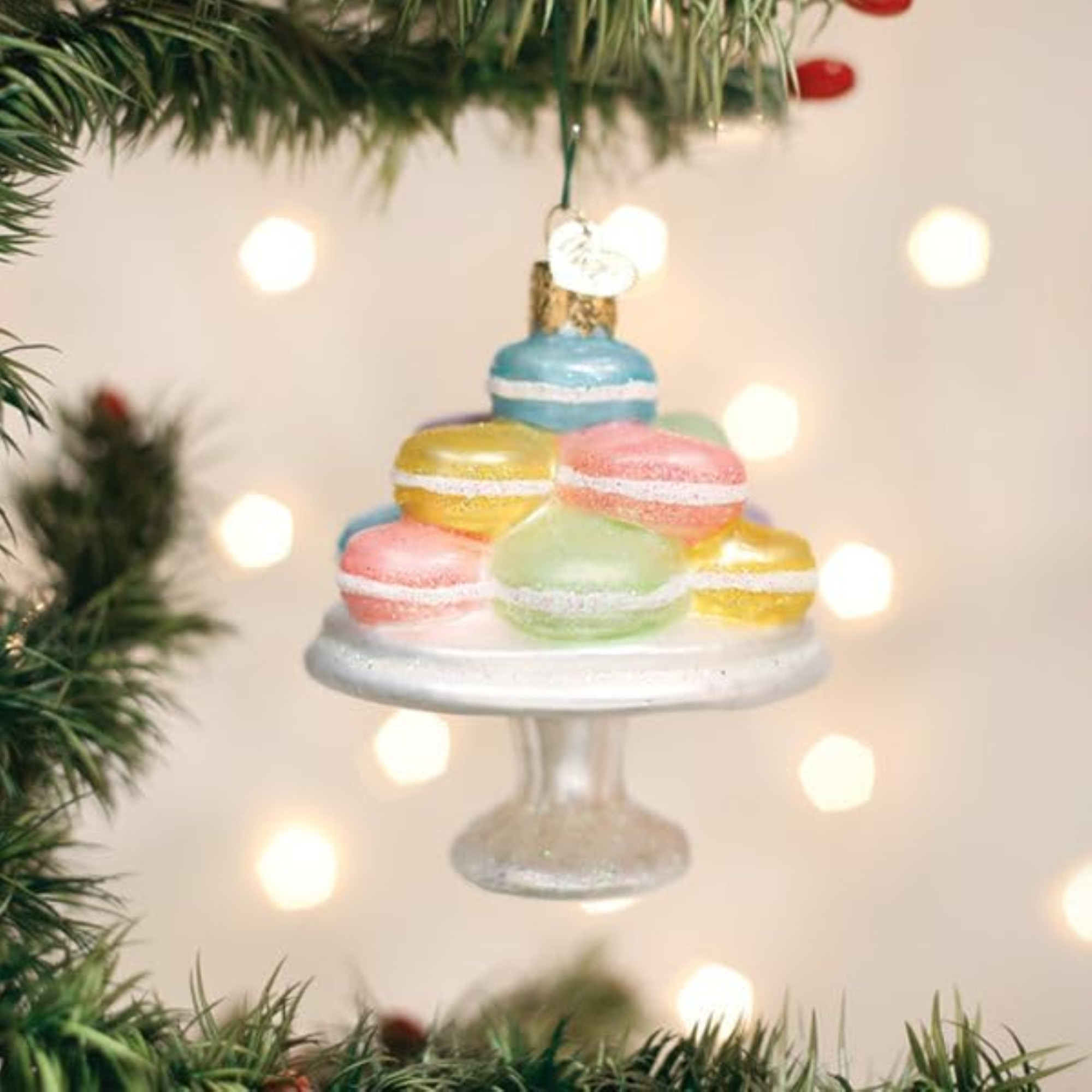 Old World Christmas Blown Glass Ornament for Christmas Tree, Fancy Macarons