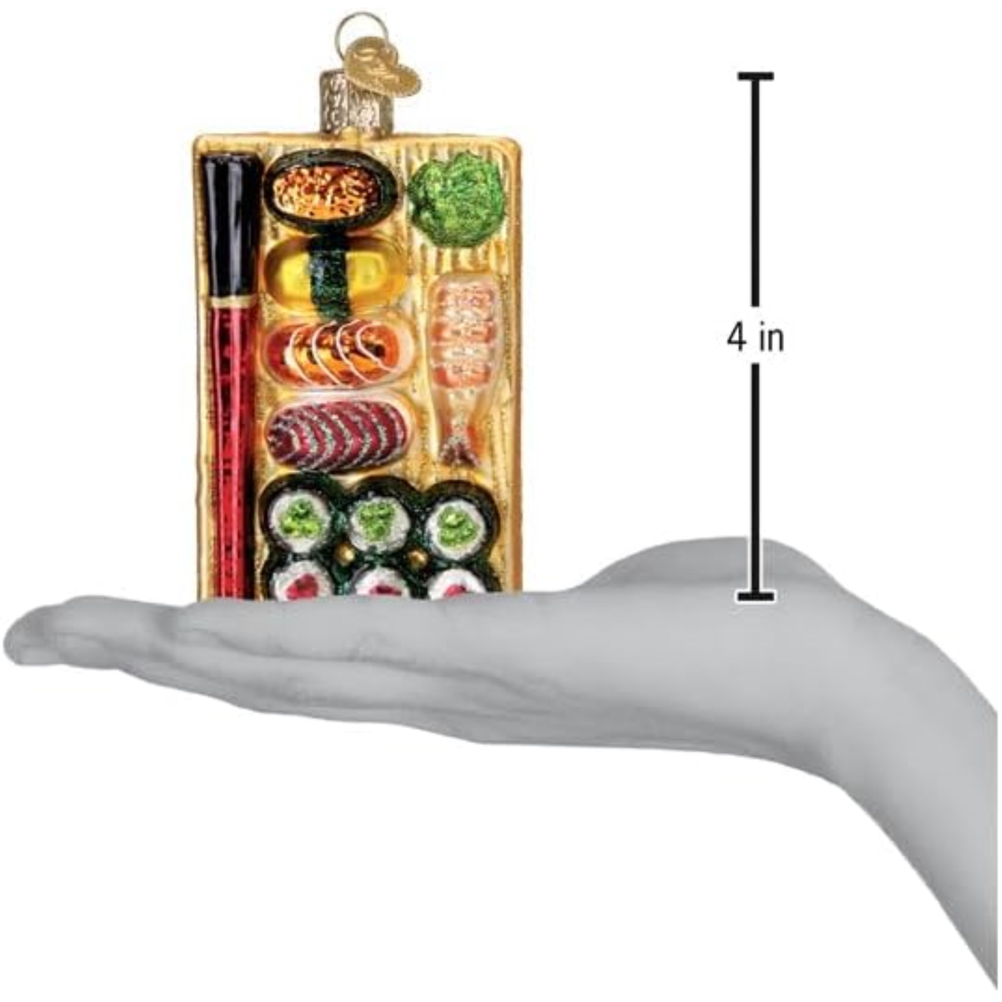 Old World Christmas Blown Glass Ornament for Christmas Tree, Sushi Platter