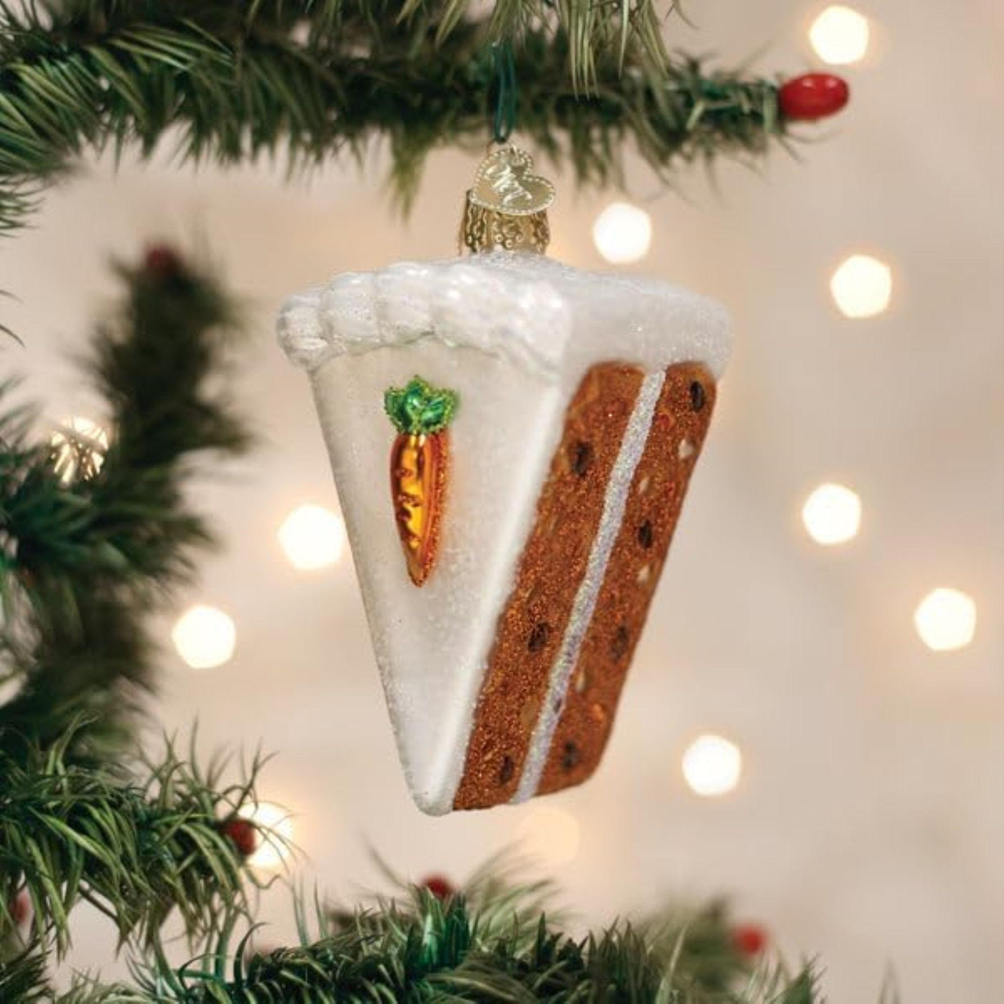 Old World Christmas Blown Glass Ornament for Christmas Tree, Carrot Cake