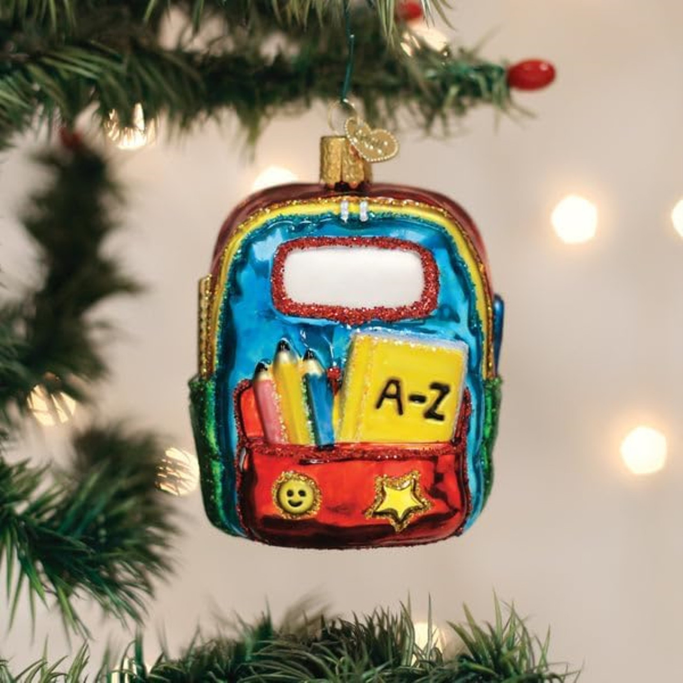 Old World Christmas Blown Glass Ornament for Christmas Tree, First Day Of School (with OWC Gift Box)
