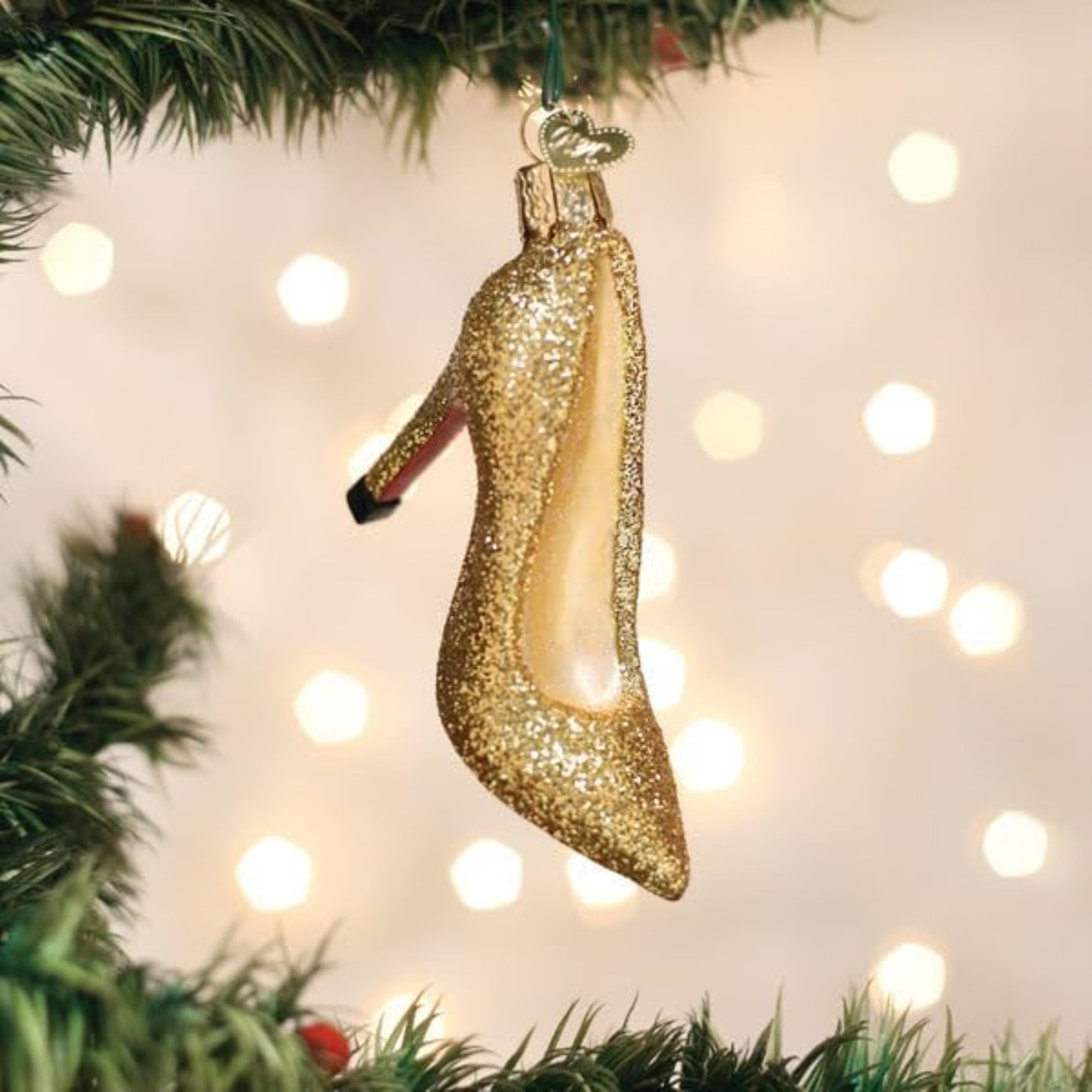 Old World Christmas Blown Glass Ornament for Christmas Tree, Glam Heel (with OWC Gift Box)