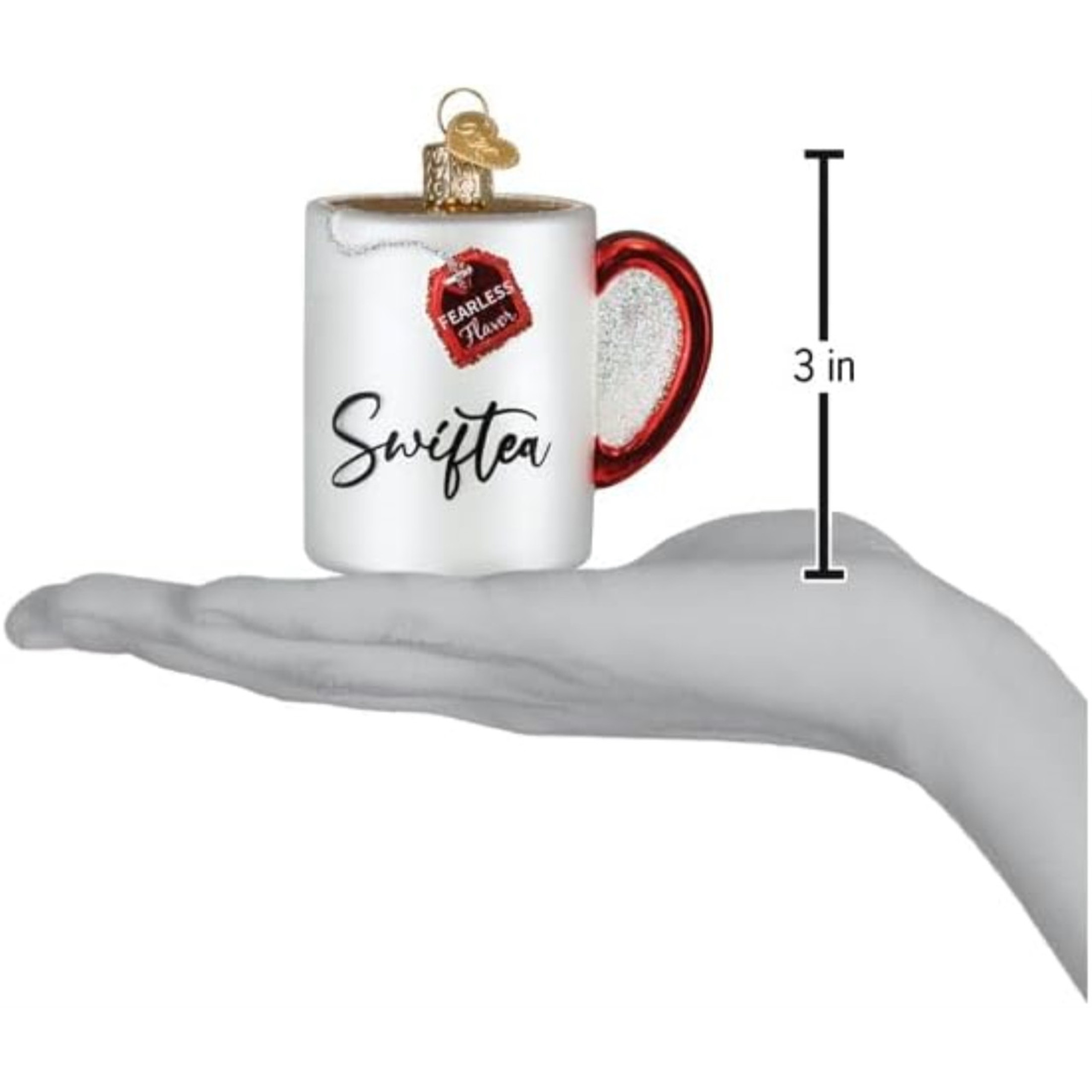 Old World Christmas Blown Glass Ornament for Christmas Tree, Swiftea Mug (with OWC Gift Box)