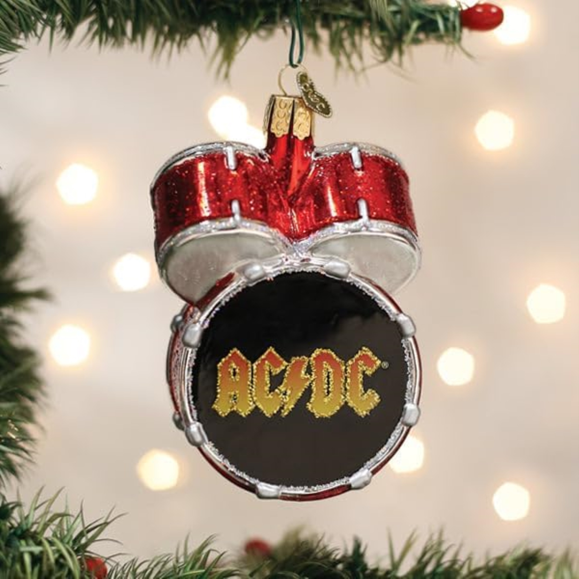 Old World Christmas Glass Blown Ornament Collection, Ac/Dc Drum Set