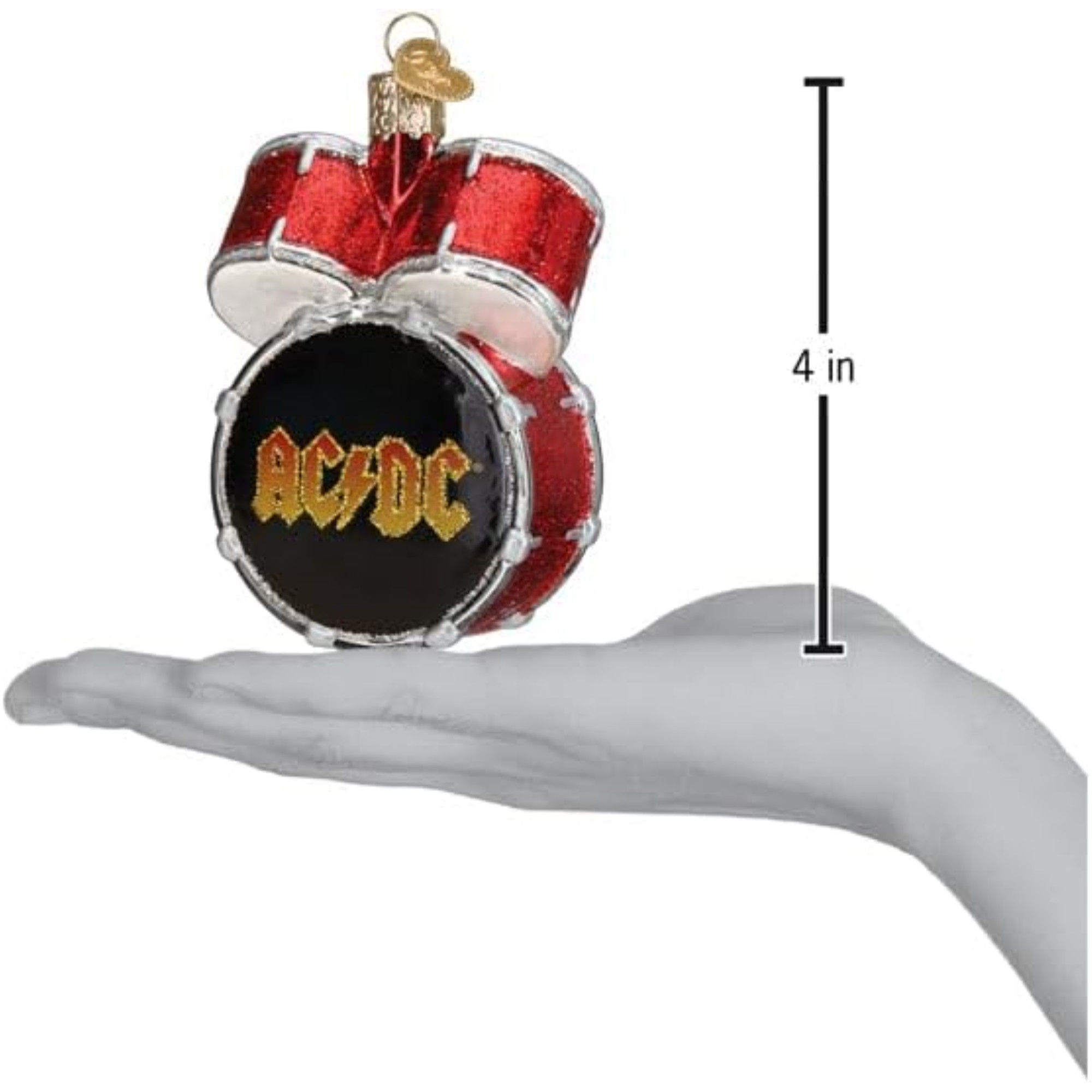 Old World Christmas Glass Blown Ornament Collection, Ac/Dc Drum Set