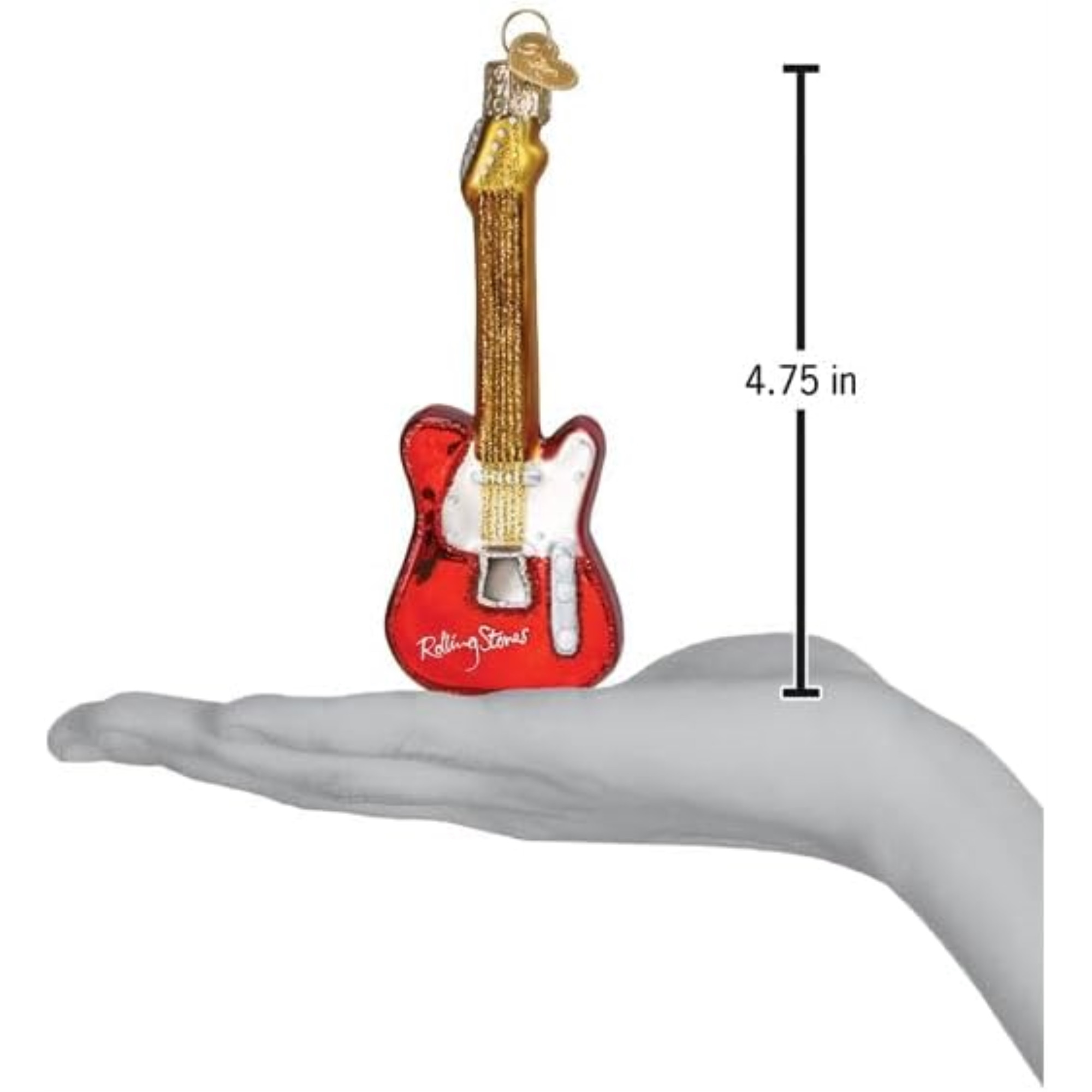 Old World Christmas Blown Glass Ornament for Christmas Tree, The Rolling Stones Guitar
