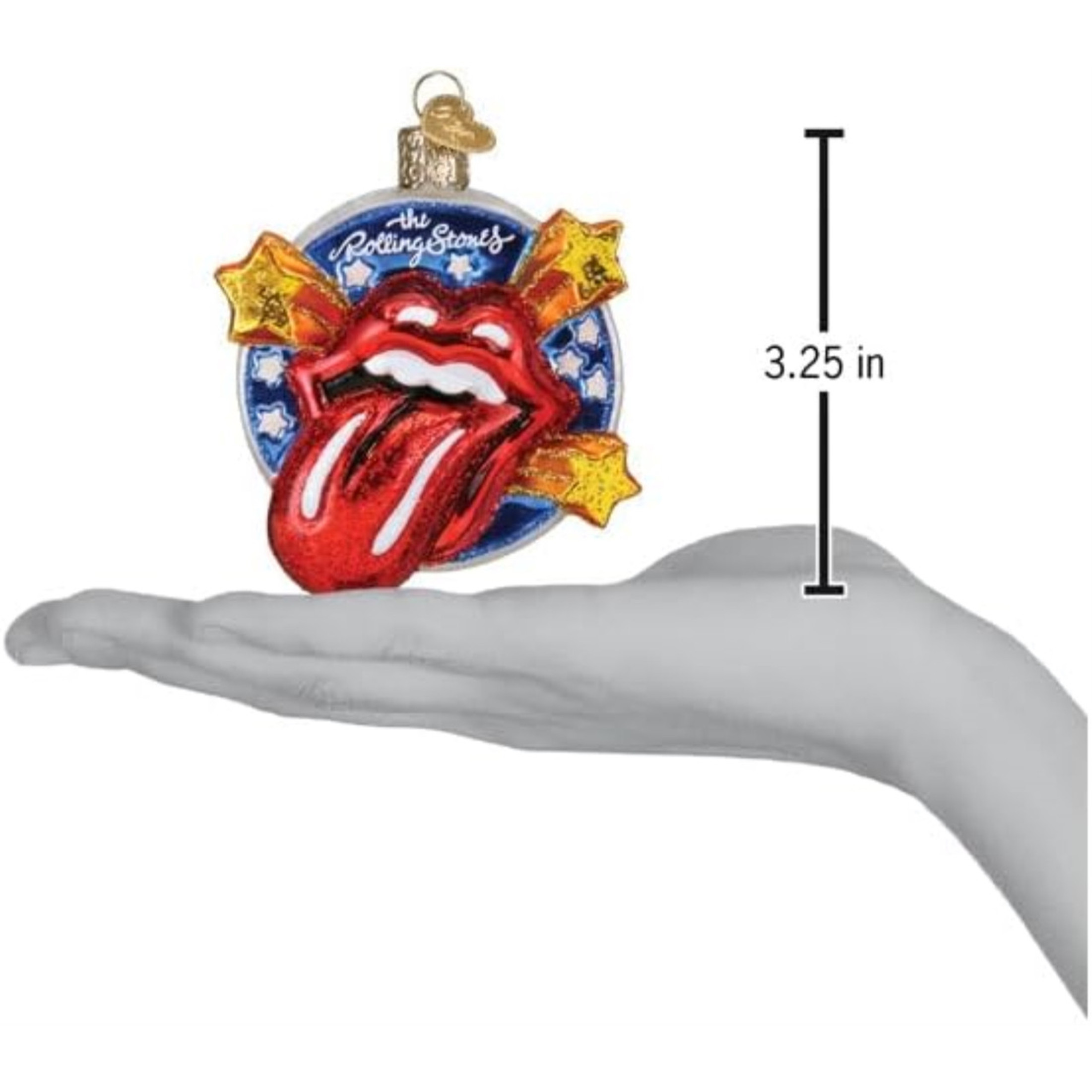 Old World Christmas Blown Glass Ornament for Christmas Tree, The Rolling Stones Tongue (with OWC Gift Box)
