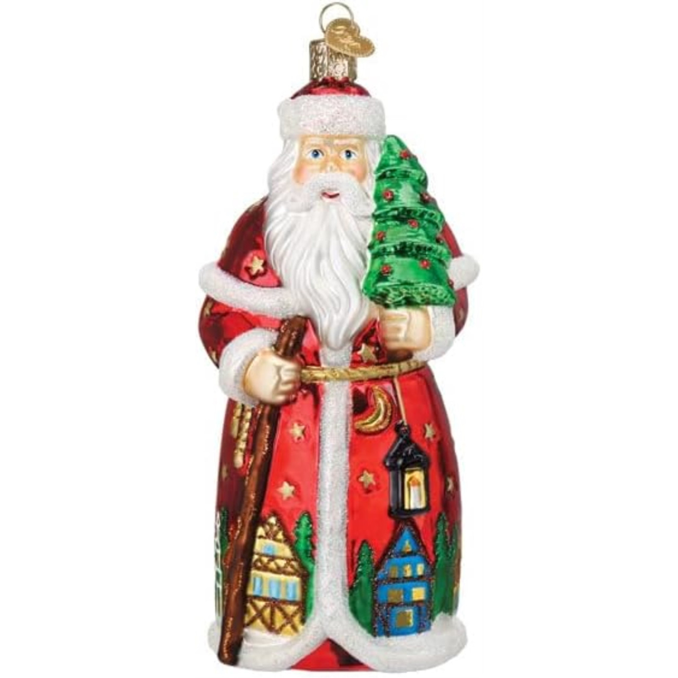 Old World Christmas Blown Glass Ornament for Christmas Tree, German Santa (with OWC Gift Box)
