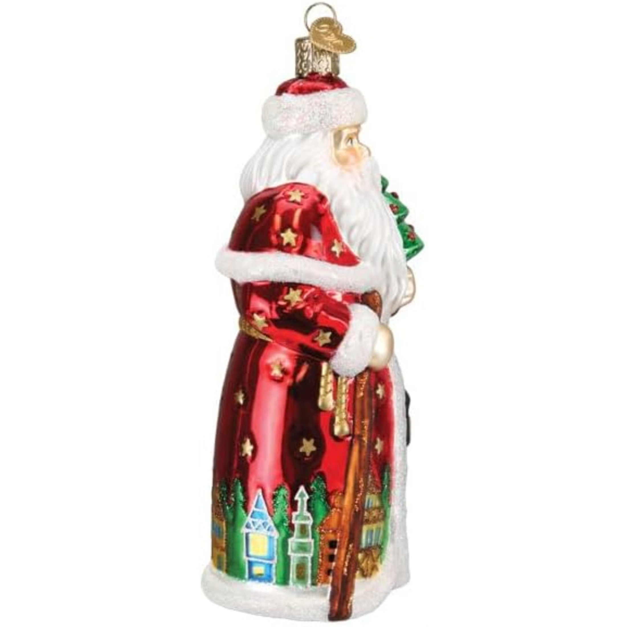 Old World Christmas Blown Glass Ornament for Christmas Tree, German Santa (with OWC Gift Box)