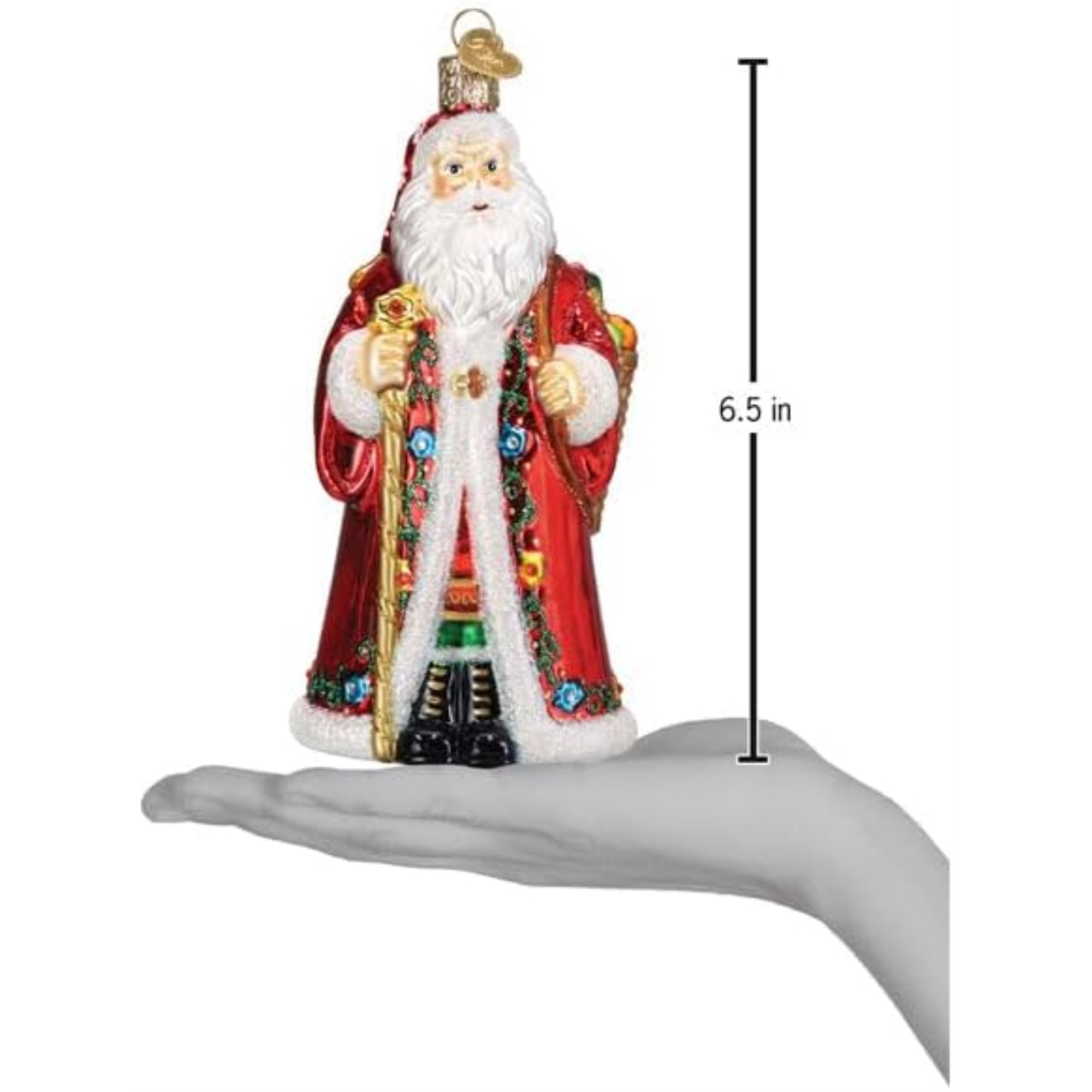 Old World Christmas Blown Glass Ornament for Christmas Tree, Norwegian Santa