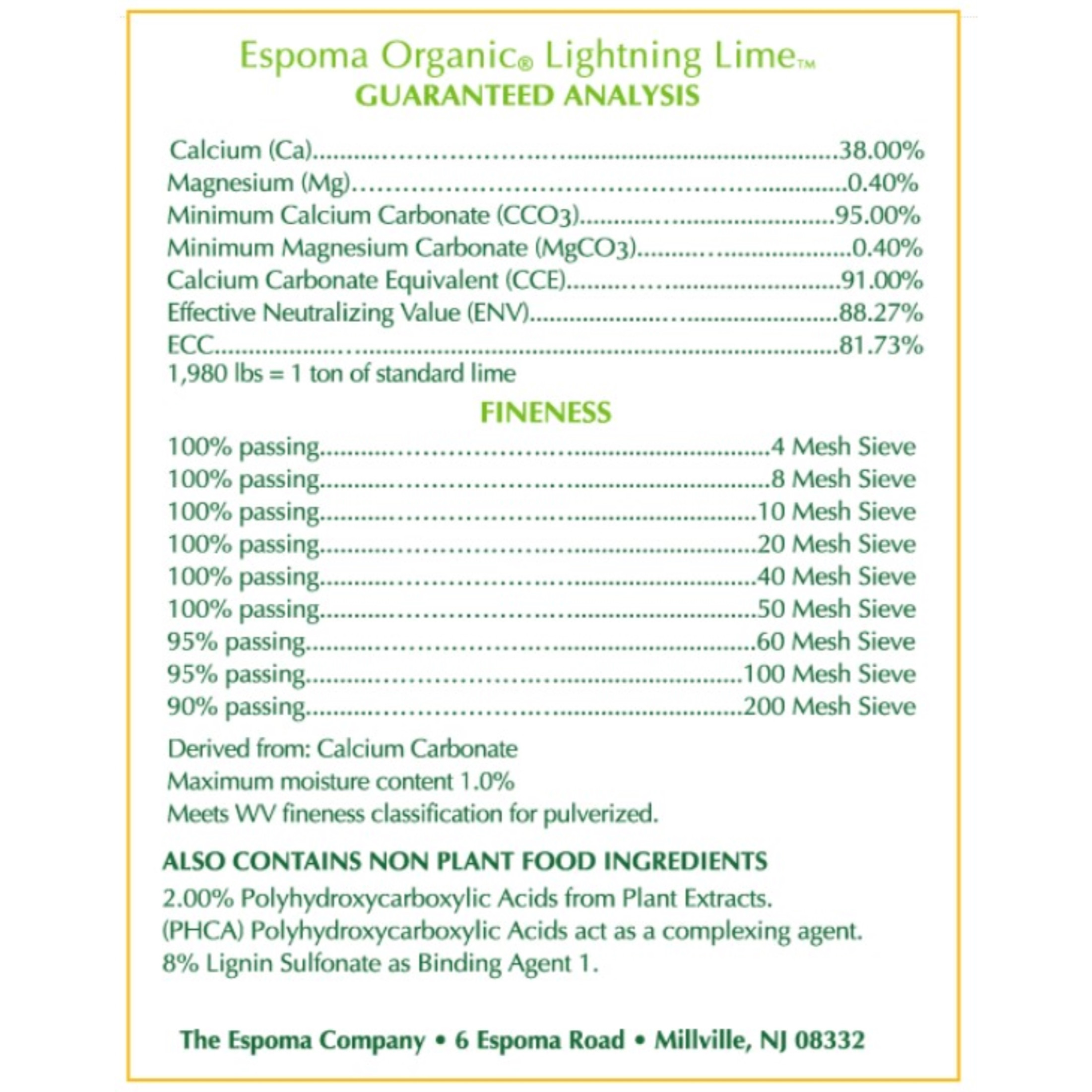 Espoma Organic Lightning Lime Ultra Fast Lime, Helps Grow Greener Lawns, 30lbs