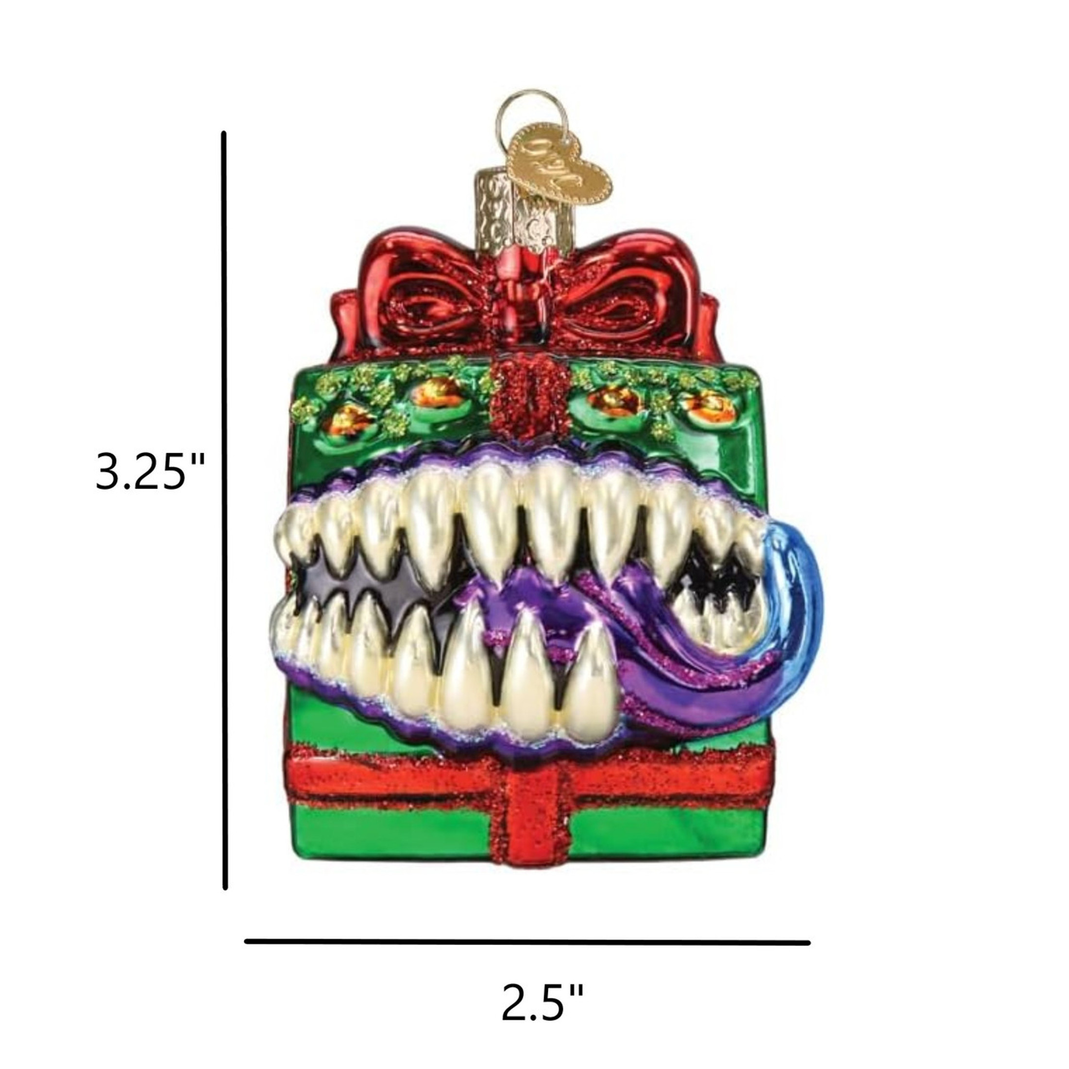 Old World Christmas Blown Glass Ornament for Christmas Tree, D & D Holiday Mimic (with OWC Gift Box)