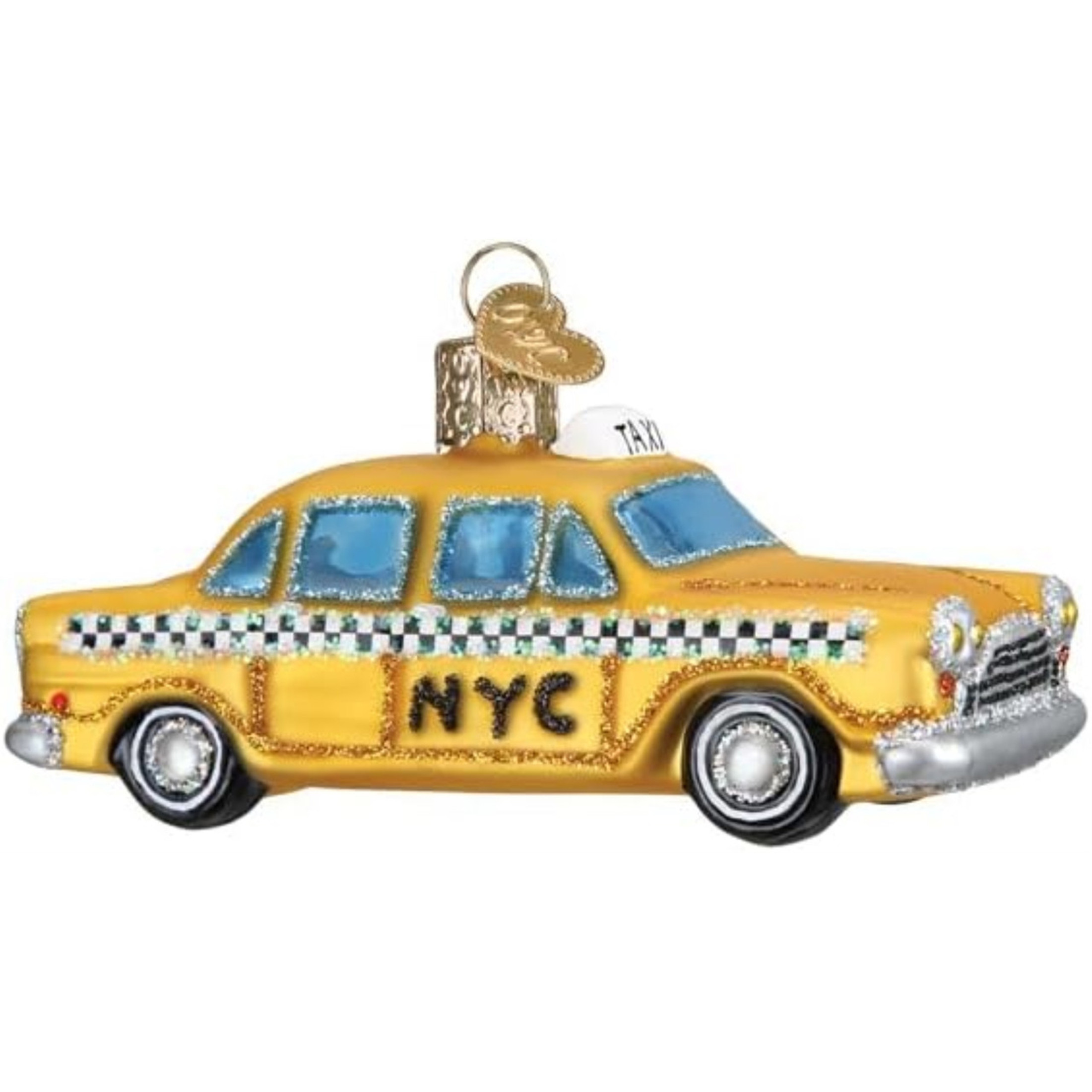 Old World Christmas Blown Glass Ornament for Christmas Tree, Nyc Taxi (with OWC Gift Box)