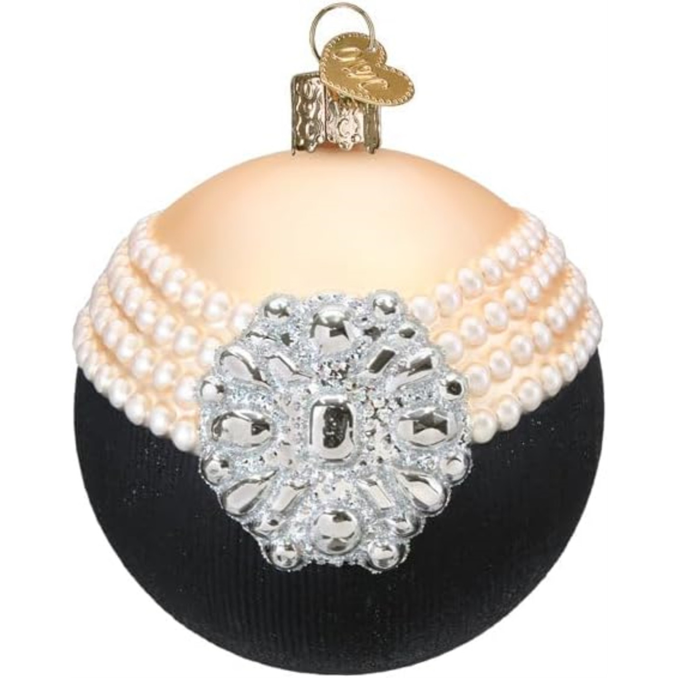Old World Christmas Blown Glass Ornament for Christmas Tree, Classic Audrey Round (with OWC Gift Box)
