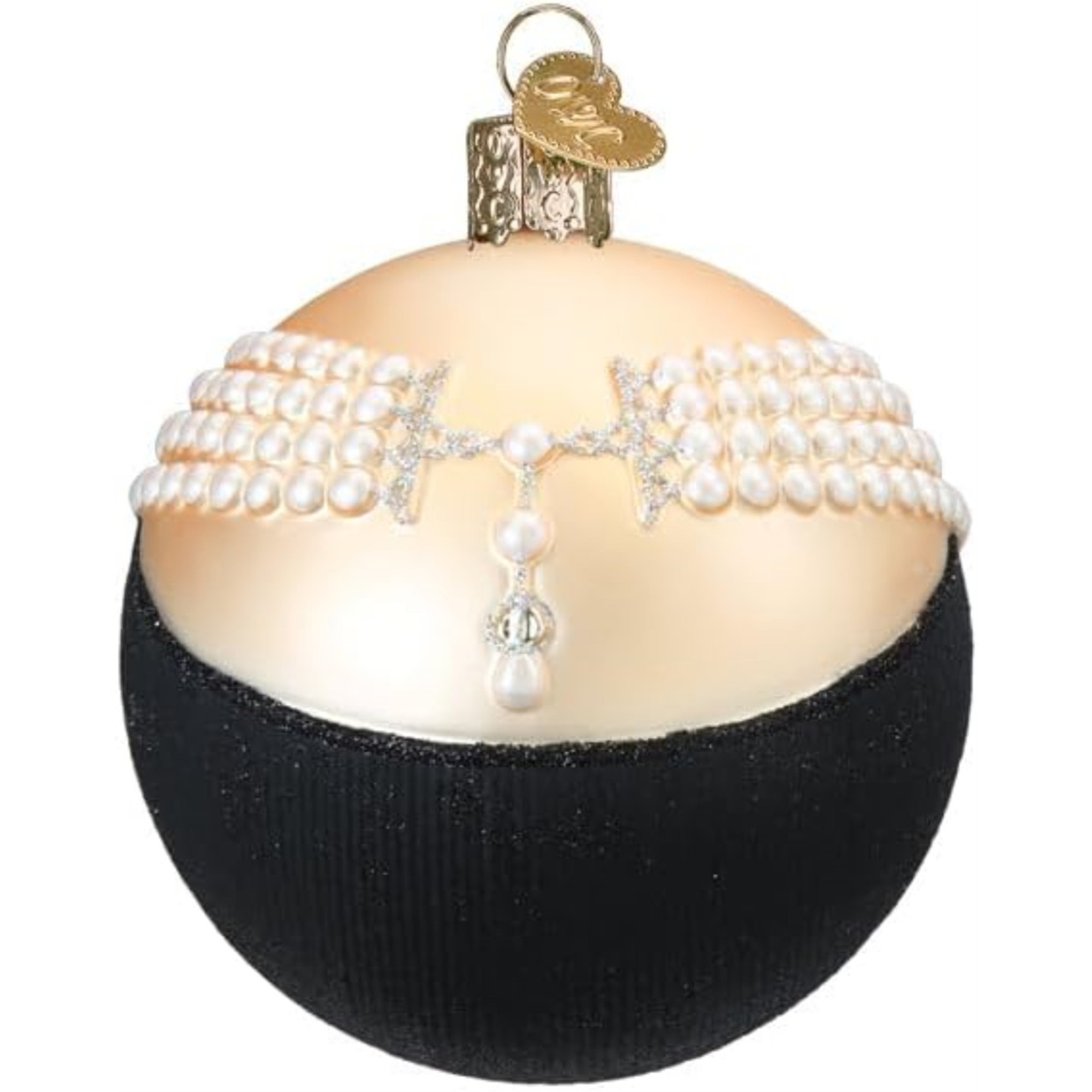 Old World Christmas Blown Glass Ornament for Christmas Tree, Classic Audrey Round (with OWC Gift Box)