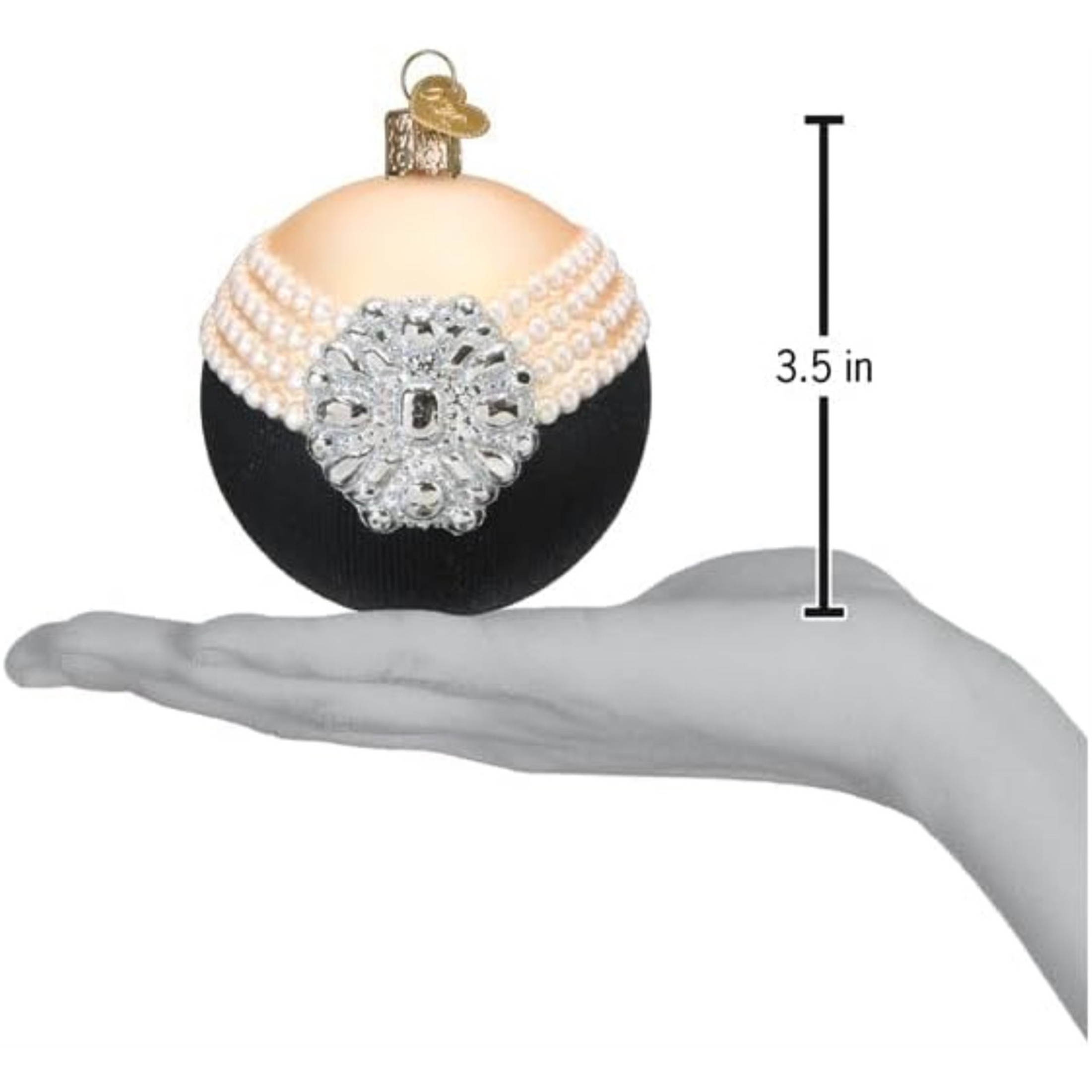 Old World Christmas Blown Glass Ornament for Christmas Tree, Classic Audrey Round (with OWC Gift Box)