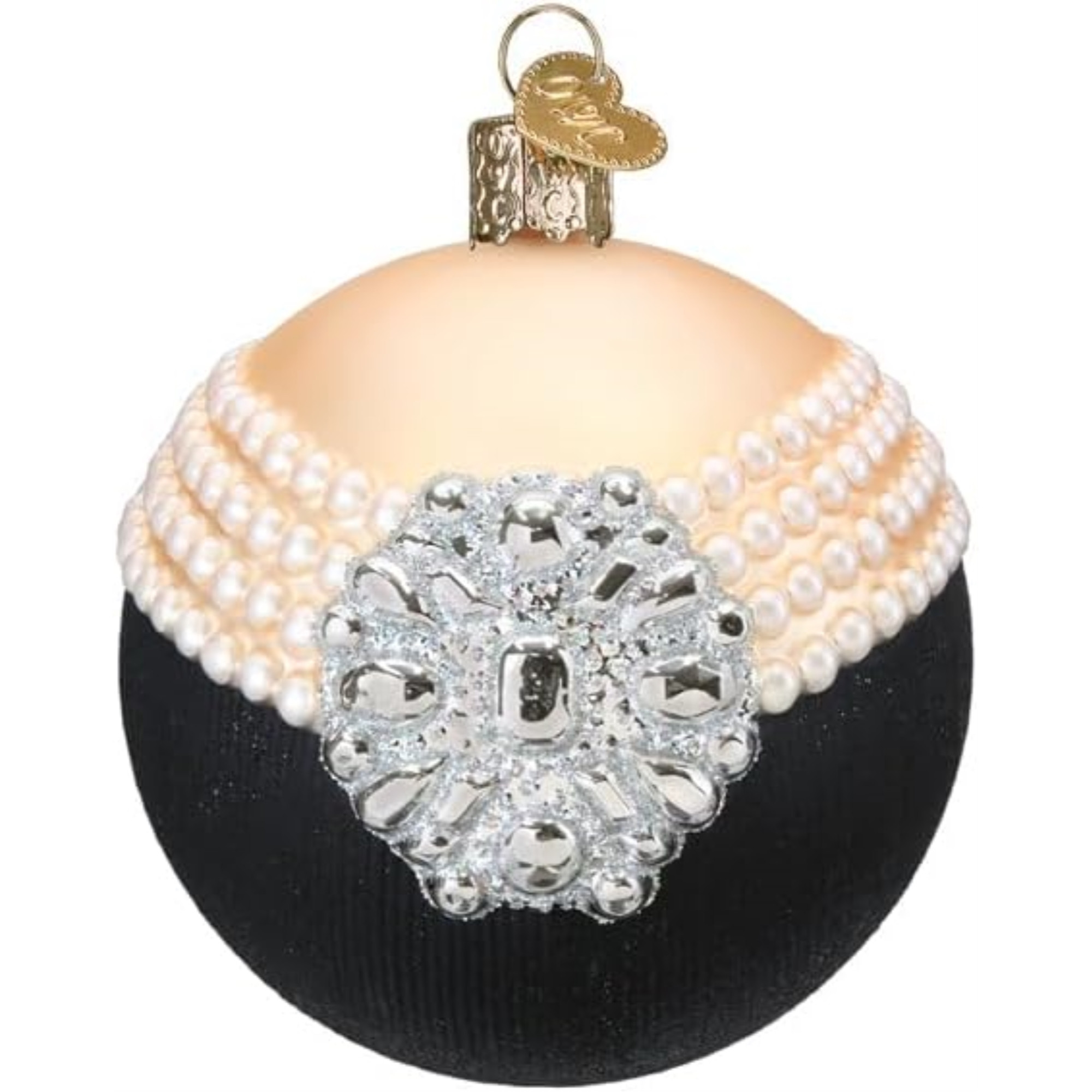 Old World Christmas Blown Glass Ornament for Christmas Tree, Classic Audrey Round