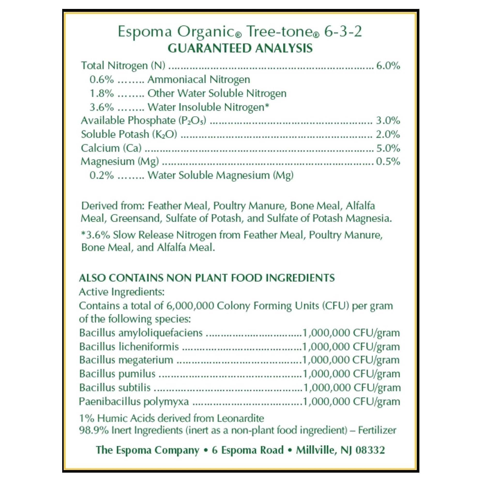 Espoma Organic Tree-tone 6-3-2 All-Natural Tree Food for Growth and Fruiting