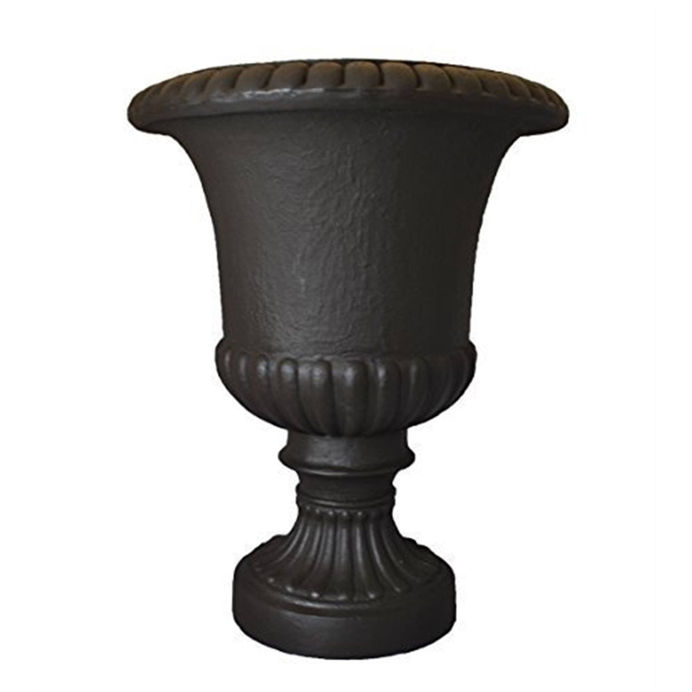 Tusco Products Outdoor Plastic Flower Planter Urn, Espresso, 26.5"