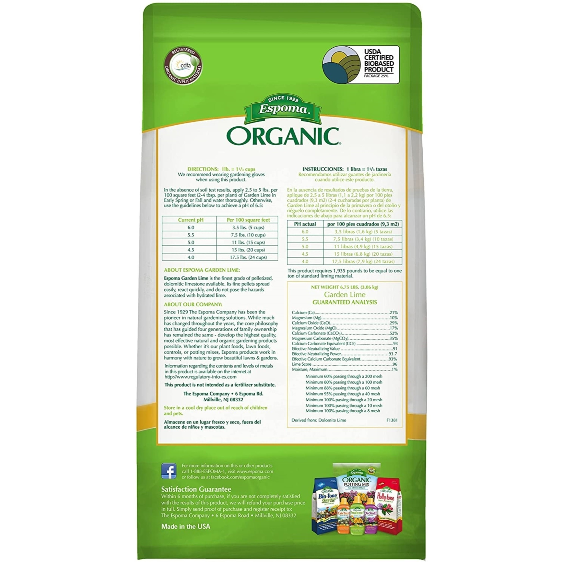 Espoma Organic Garden Lime Soil Enhancer, Raises Soil pH and Turns Hydrangeas Pink, for Organic Gardening