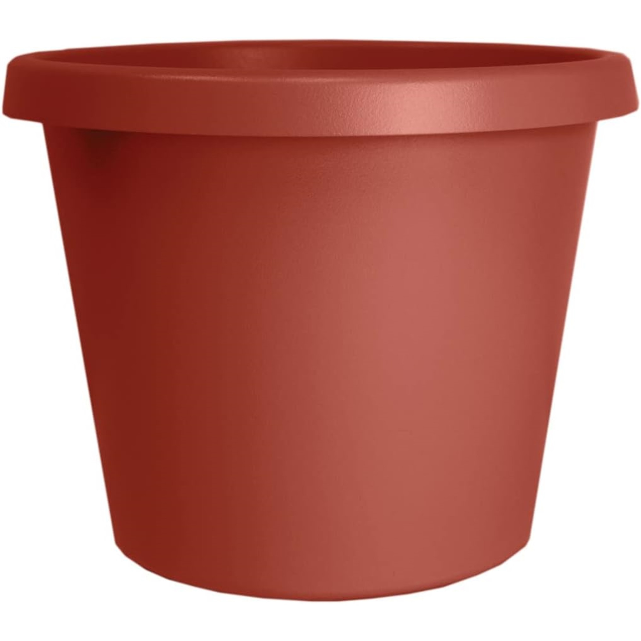 The HC Companies Indoor Outdoor Round Prima Plastic Planter Pot with Rolled Rim, Clay, 6"