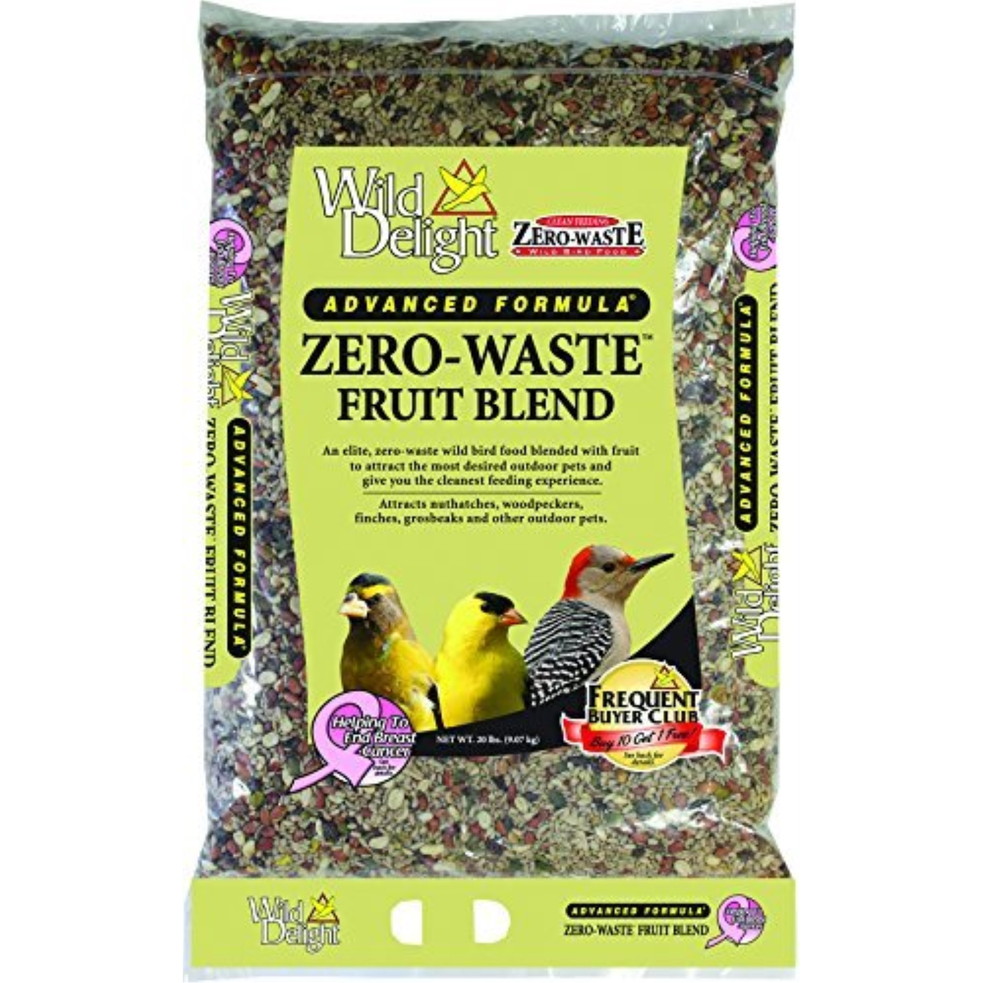 Wild Delight Advanced Formula Zero-Waste Fruit Blend Bird Feed, 20lb