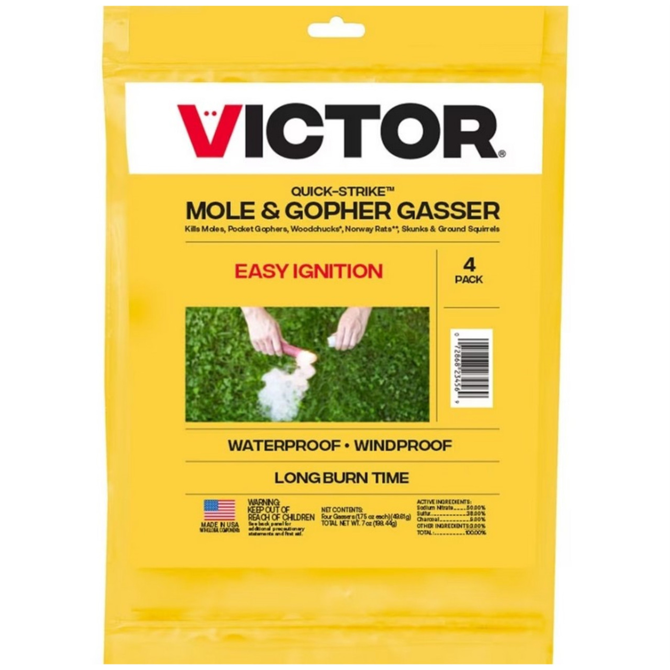 Victor Pest Quick Strike Mole & Gopher Gasser, 4-pack (Quantity of 1)