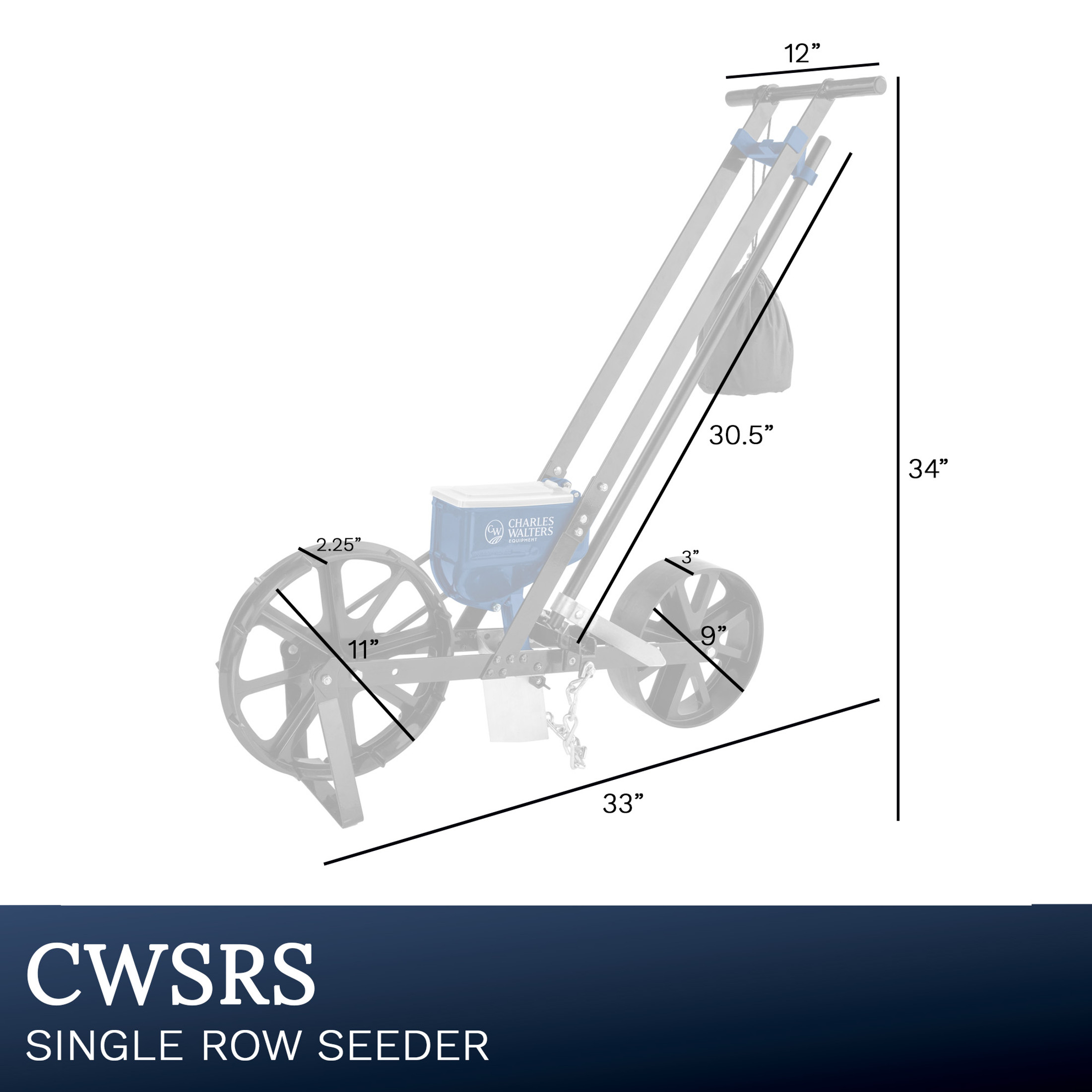 Charles Walters Equipment CWSRS Single Row Seeder for Sowing a Variety of Garden Seeds, Includes 10 Seed Plates