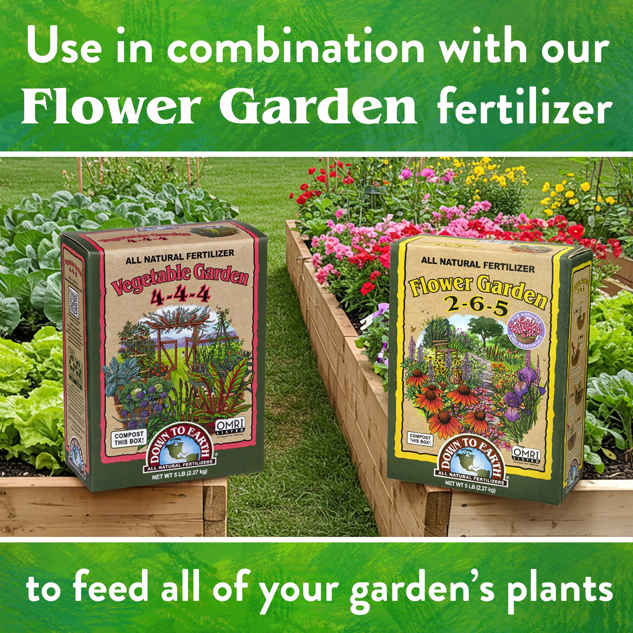 Down To Earth Organic Vegetable Garden Fertilizer 4-4-4
