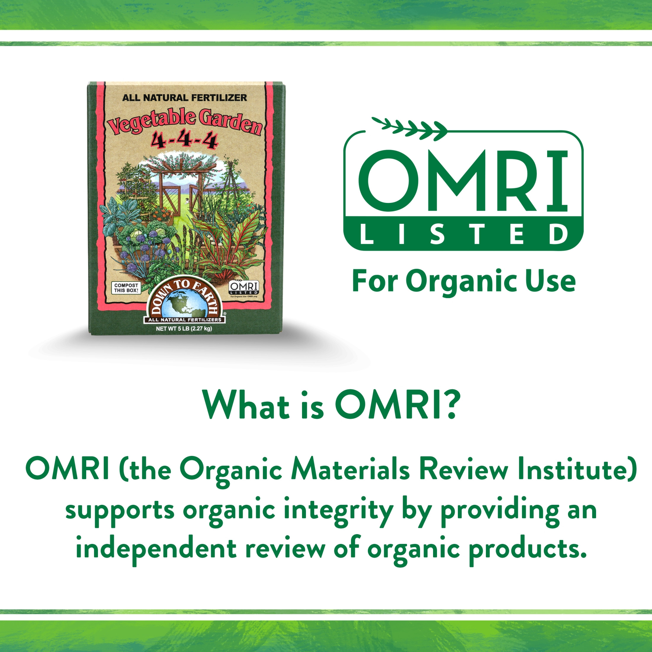 Down To Earth Organic Vegetable Garden Fertilizer 4-4-4