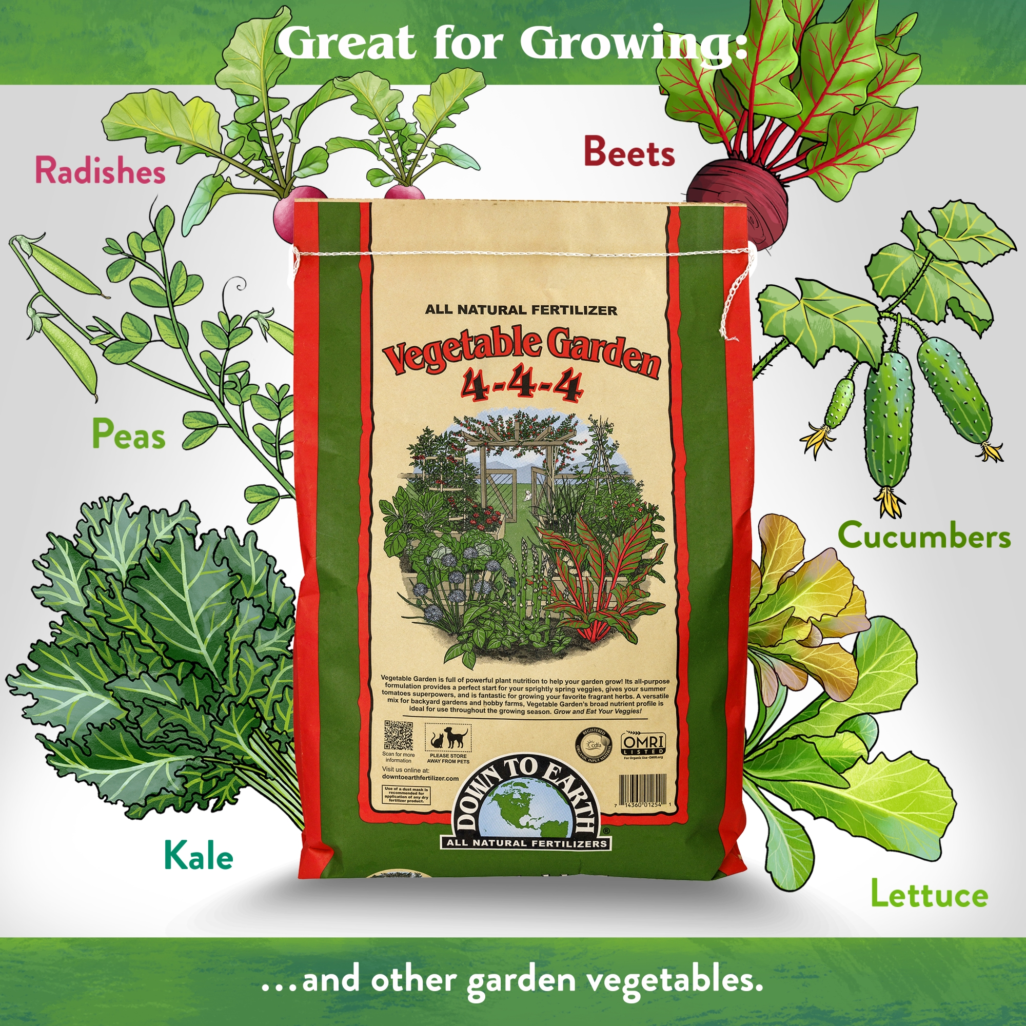 Down To Earth Organic Vegetable Garden 4-4-4 All-Natural Fertilizer