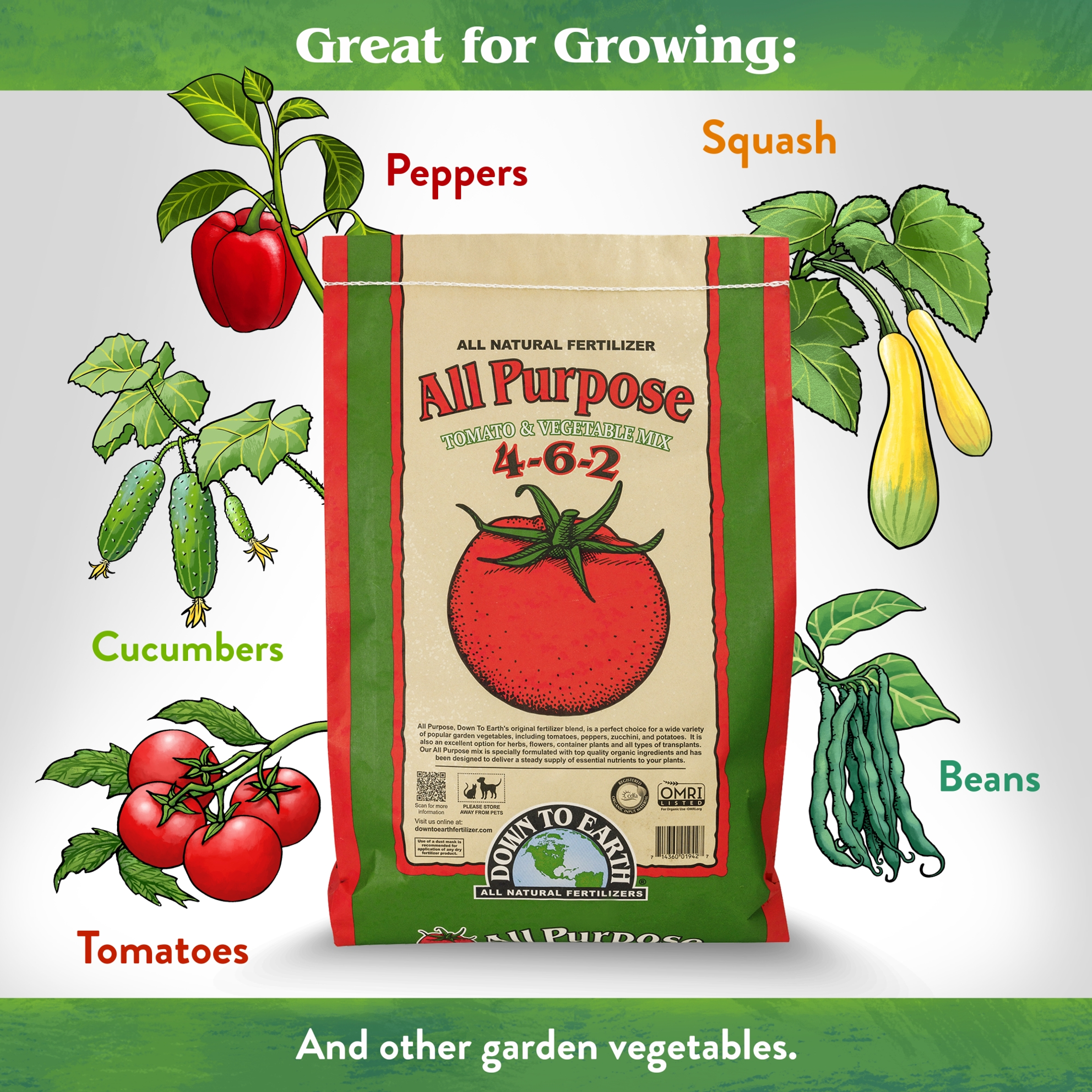 Down To Earth Organic All Purpose 4-6-2 All Natural Fertilizer Mix