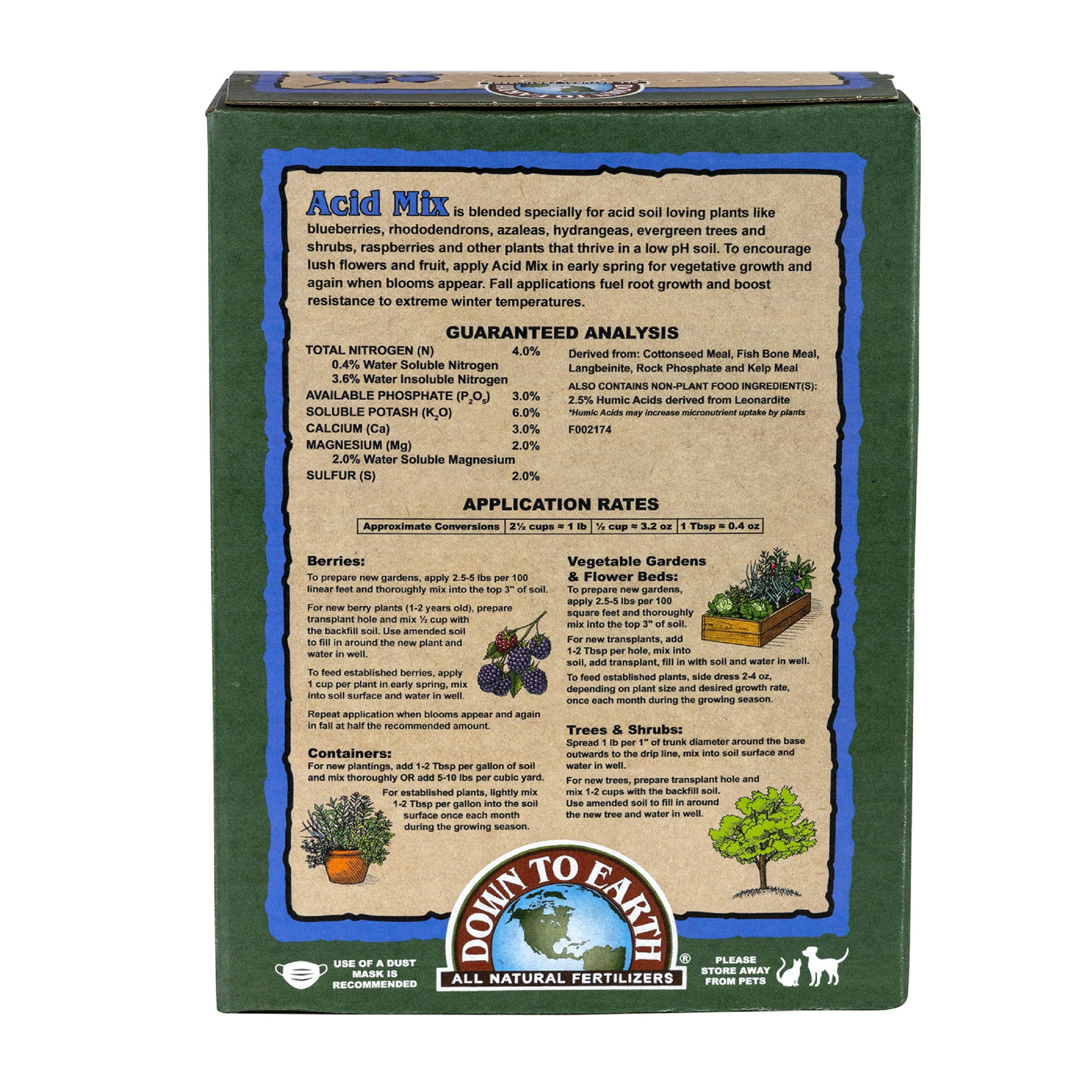 Down To Earth All Natural Acid Mix Blended Fertilizers 4-3-6