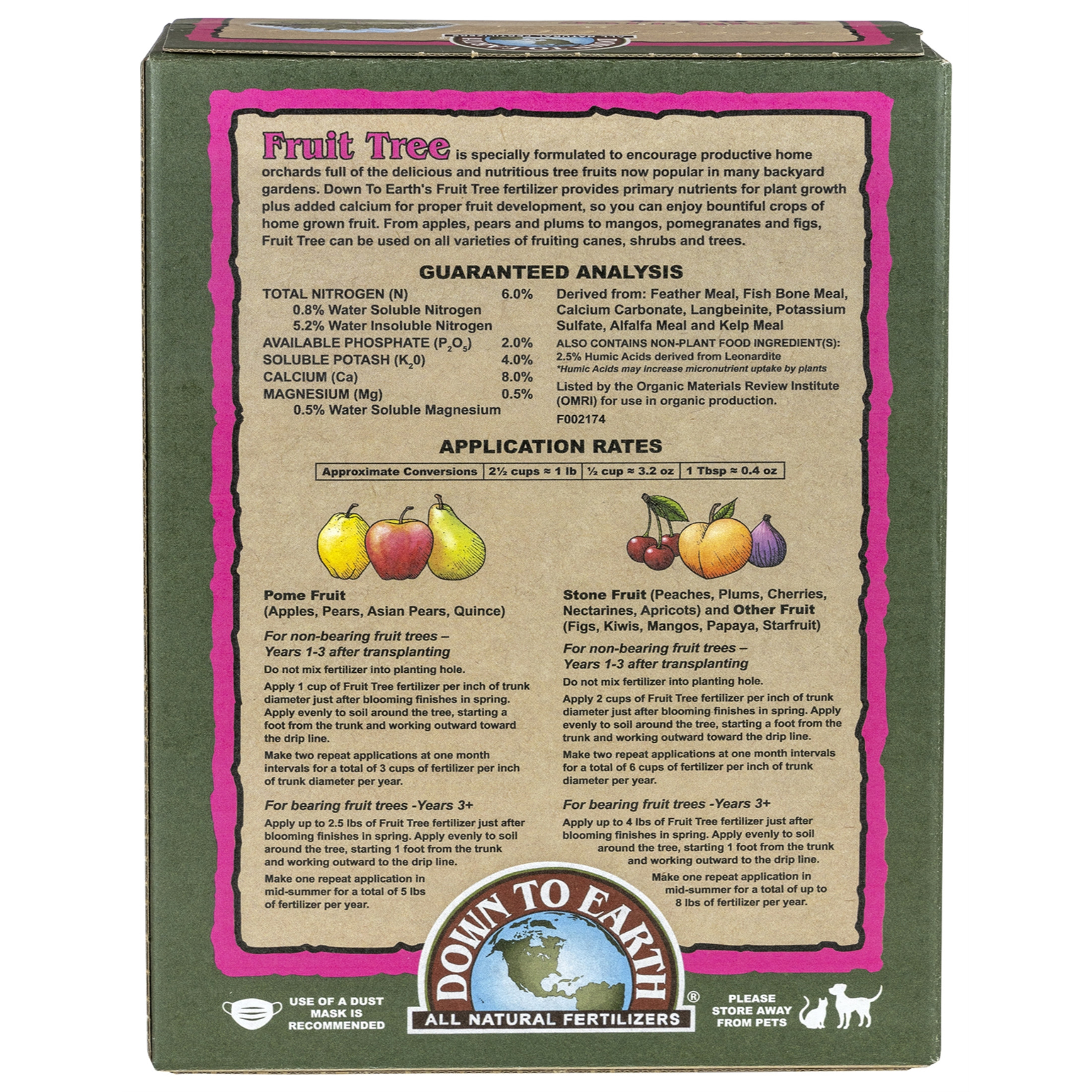 Down To Earth Organic Fruit Tree 6-2-4 All-Natural Fertilizer Mix
