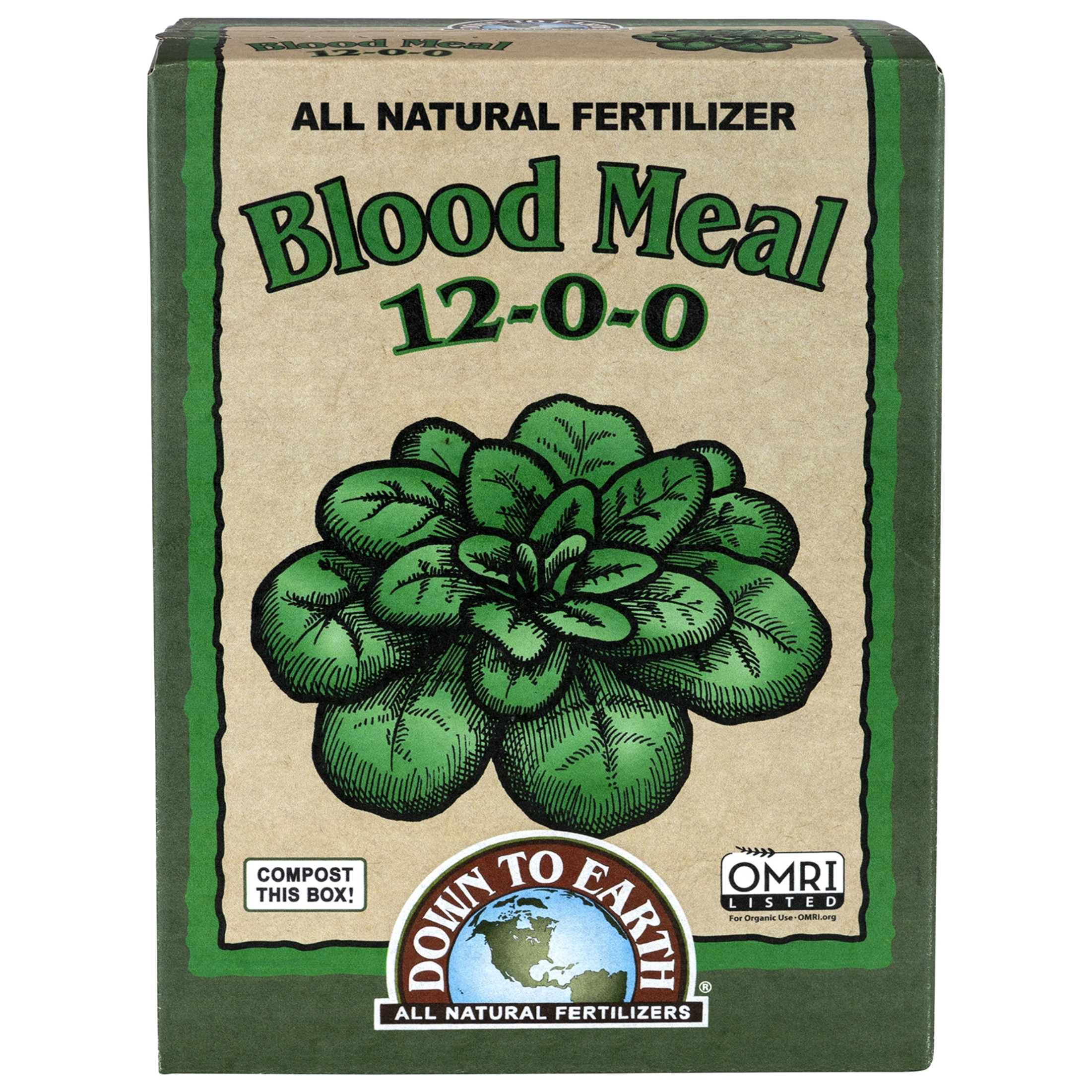 Down To Earth Organic Blood Meal 12-0-0 All-Natural Fertilizer
