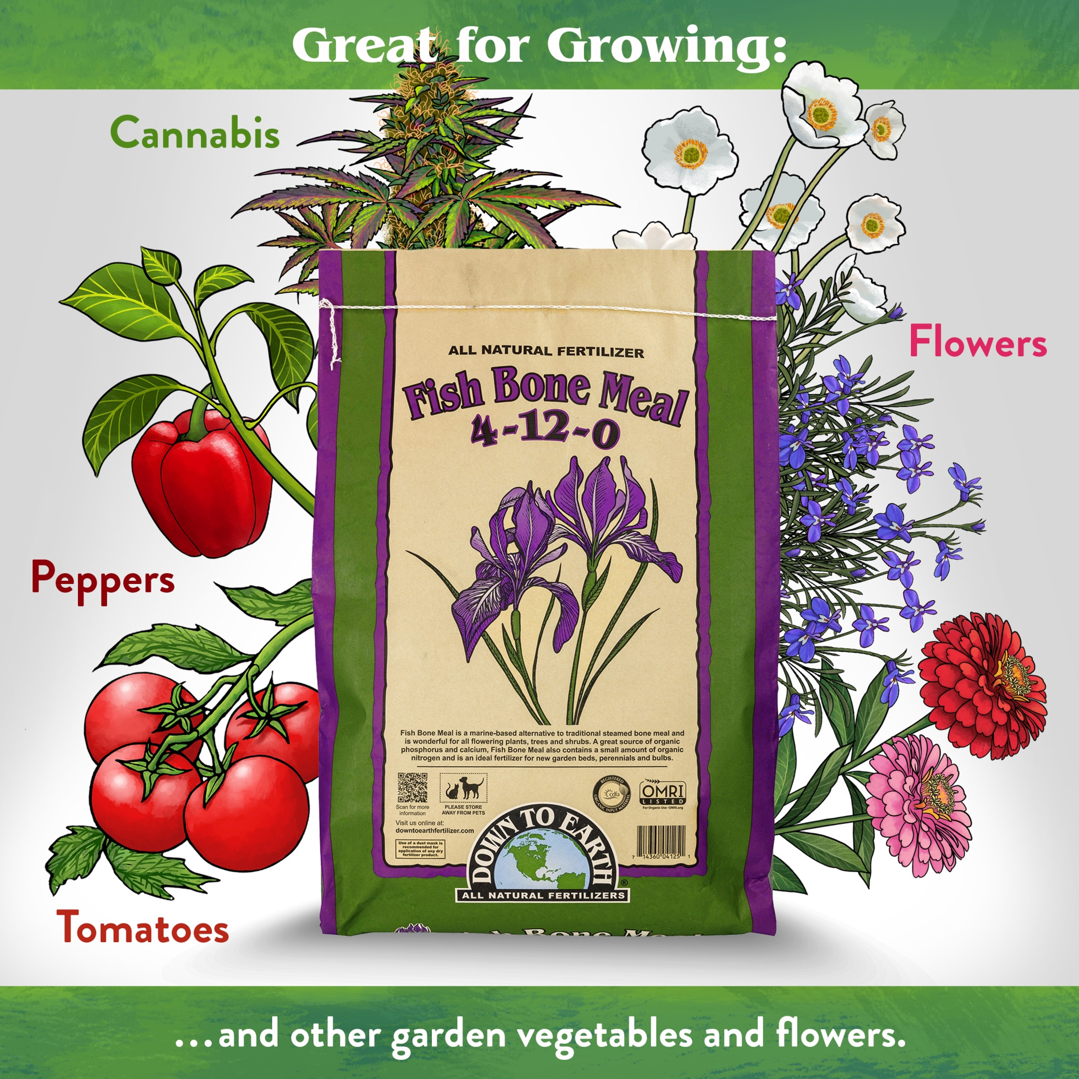 Down To Earth Organic Fish Bone Meal 4-12-0 All-Natural Fertilizer Down To Earth Organic Fish Bone Meal 4-12-0 All-Natural Fertilizer
