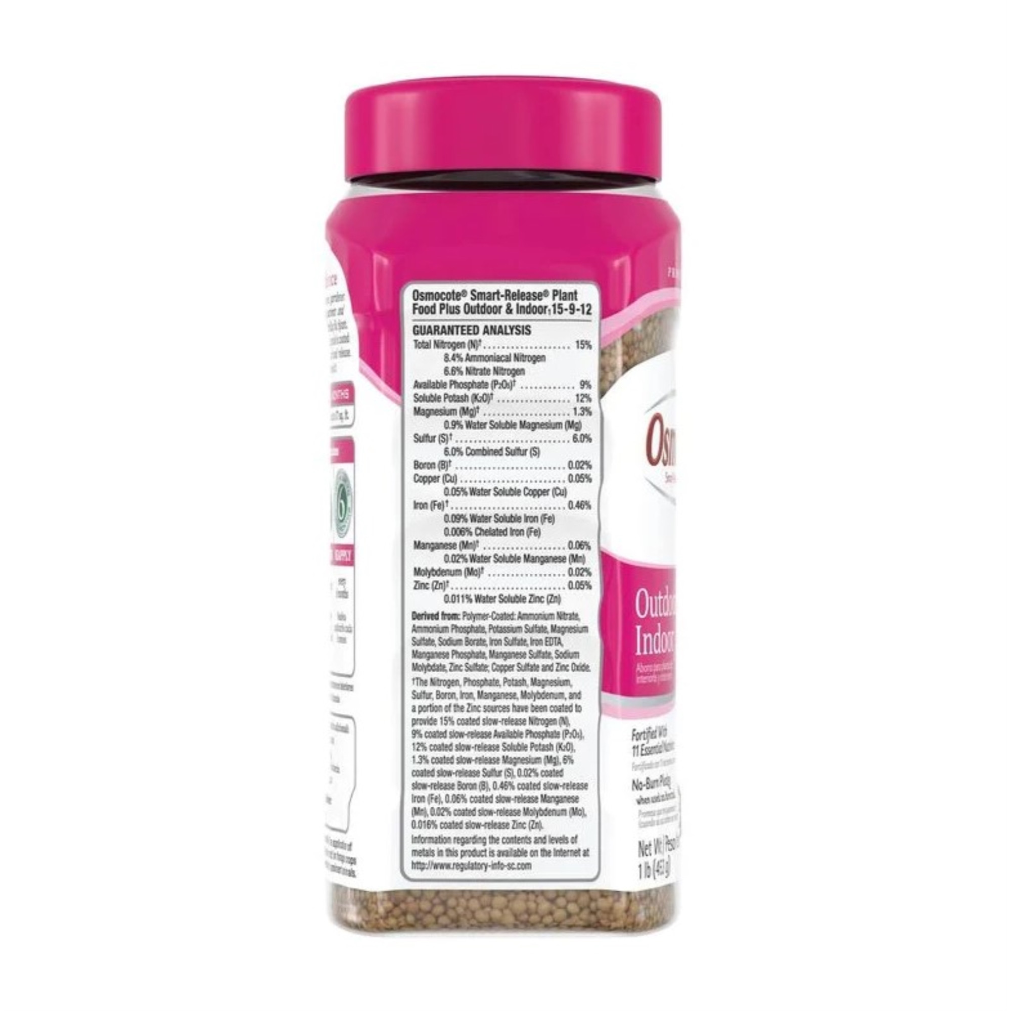 Osmocote 15-9-12 Smart-Release Plant Food Plus, Granules, Indoor Outdoor Use, 1 lb